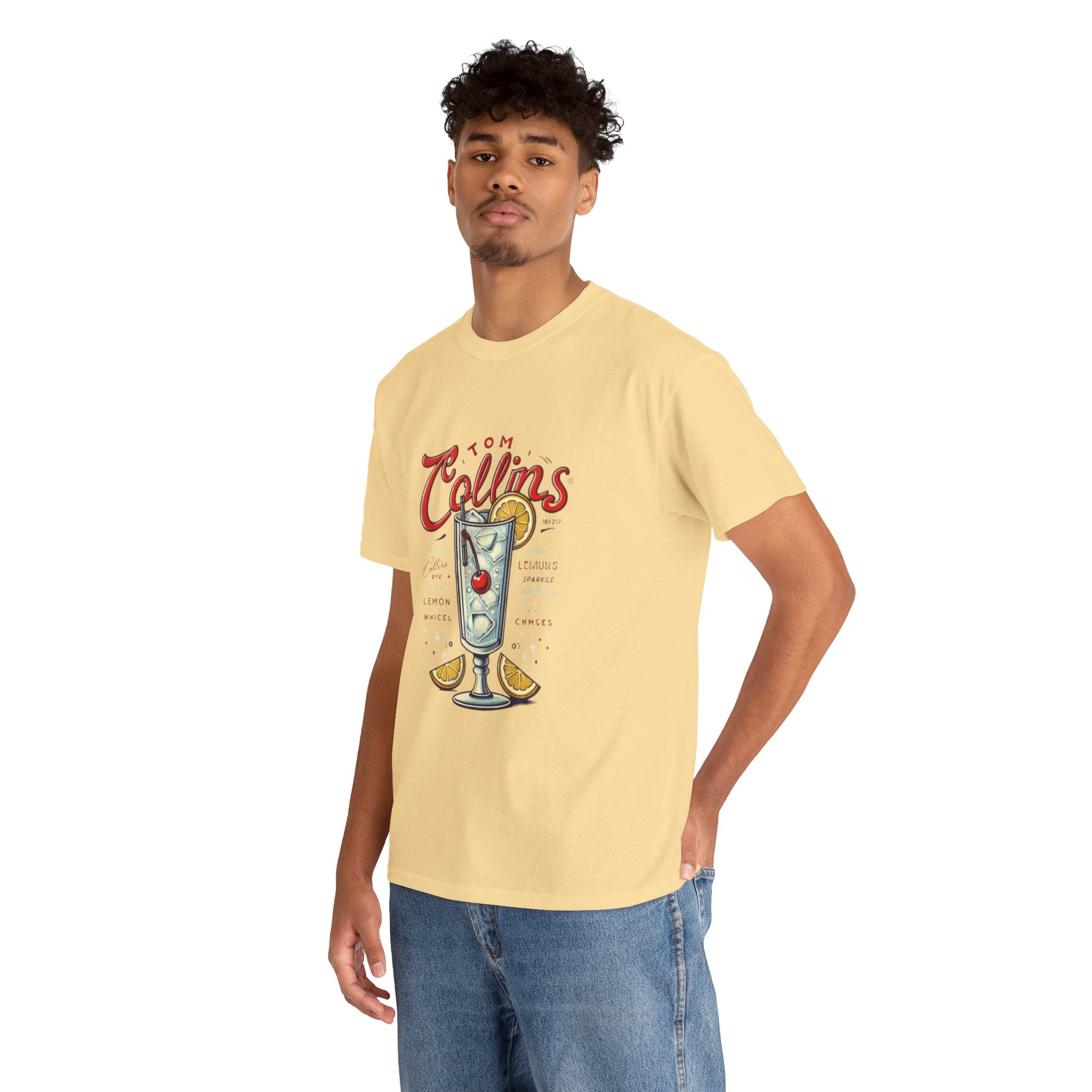Tom Collins Cocktail Unisex Heavy Cotton Tee