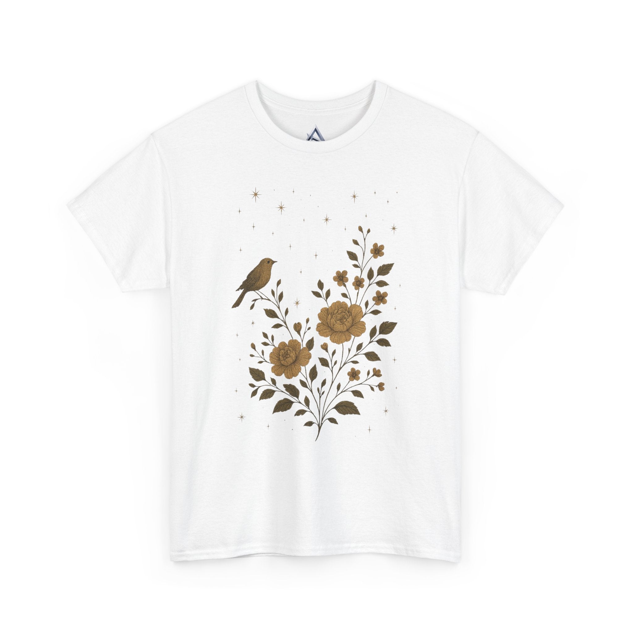 Floral Bird Vintage Aesthetic Unisex Heavy Cotton Tee