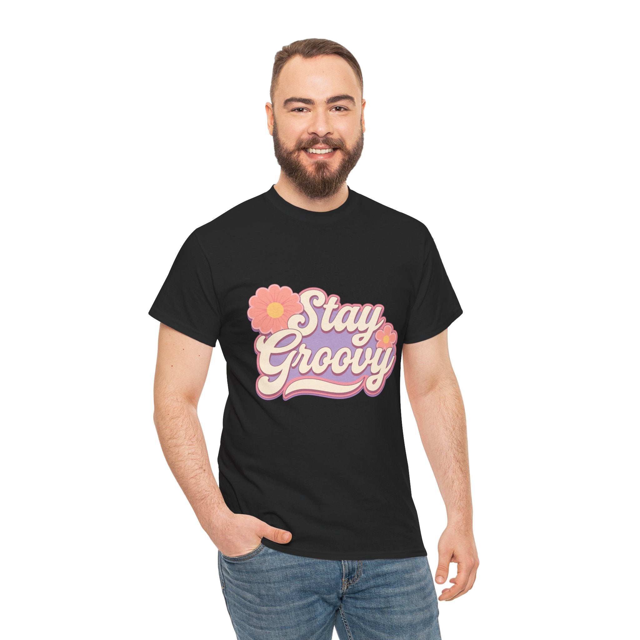Stay Groovy Retro Unisex Heavy Cotton Tee