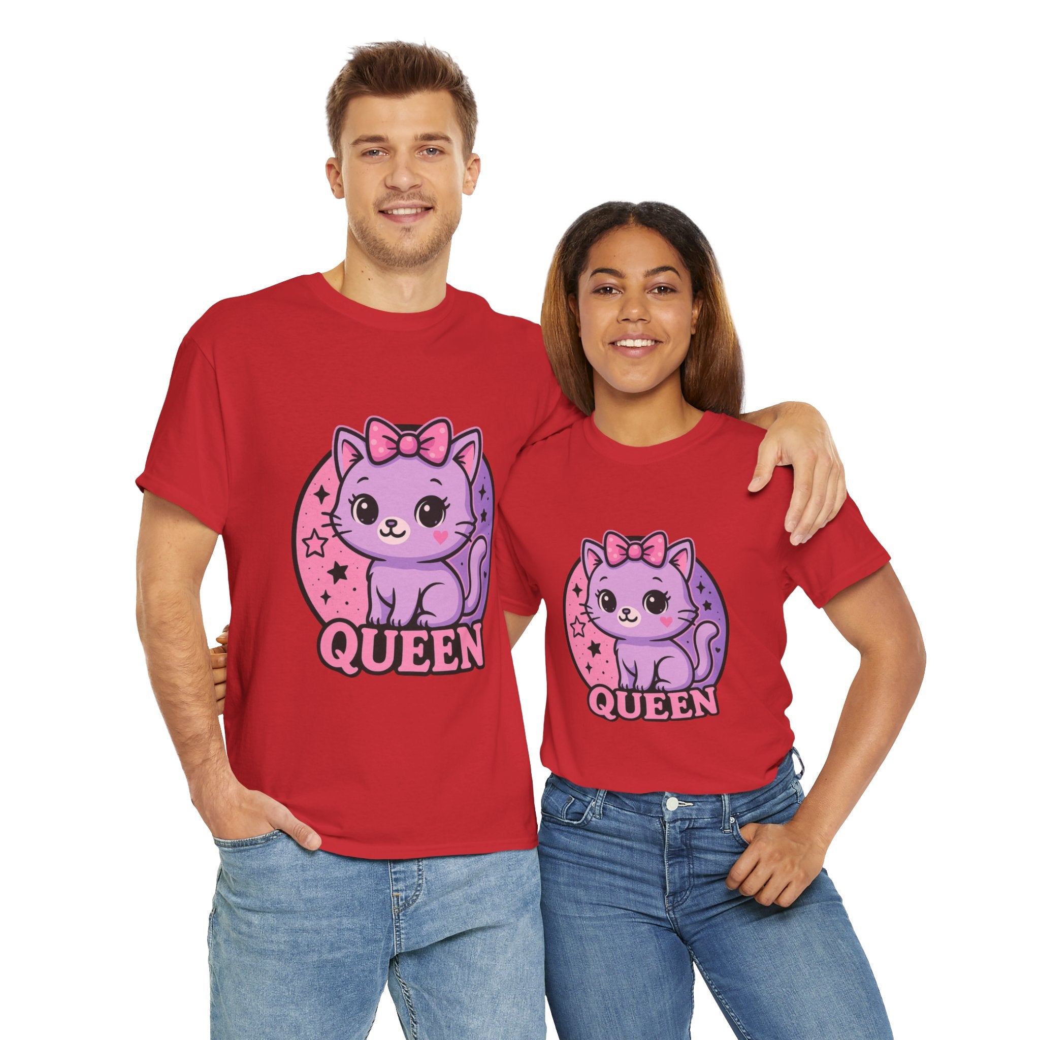 Cute Cat Queen Unisex Heavy Cotton Tee