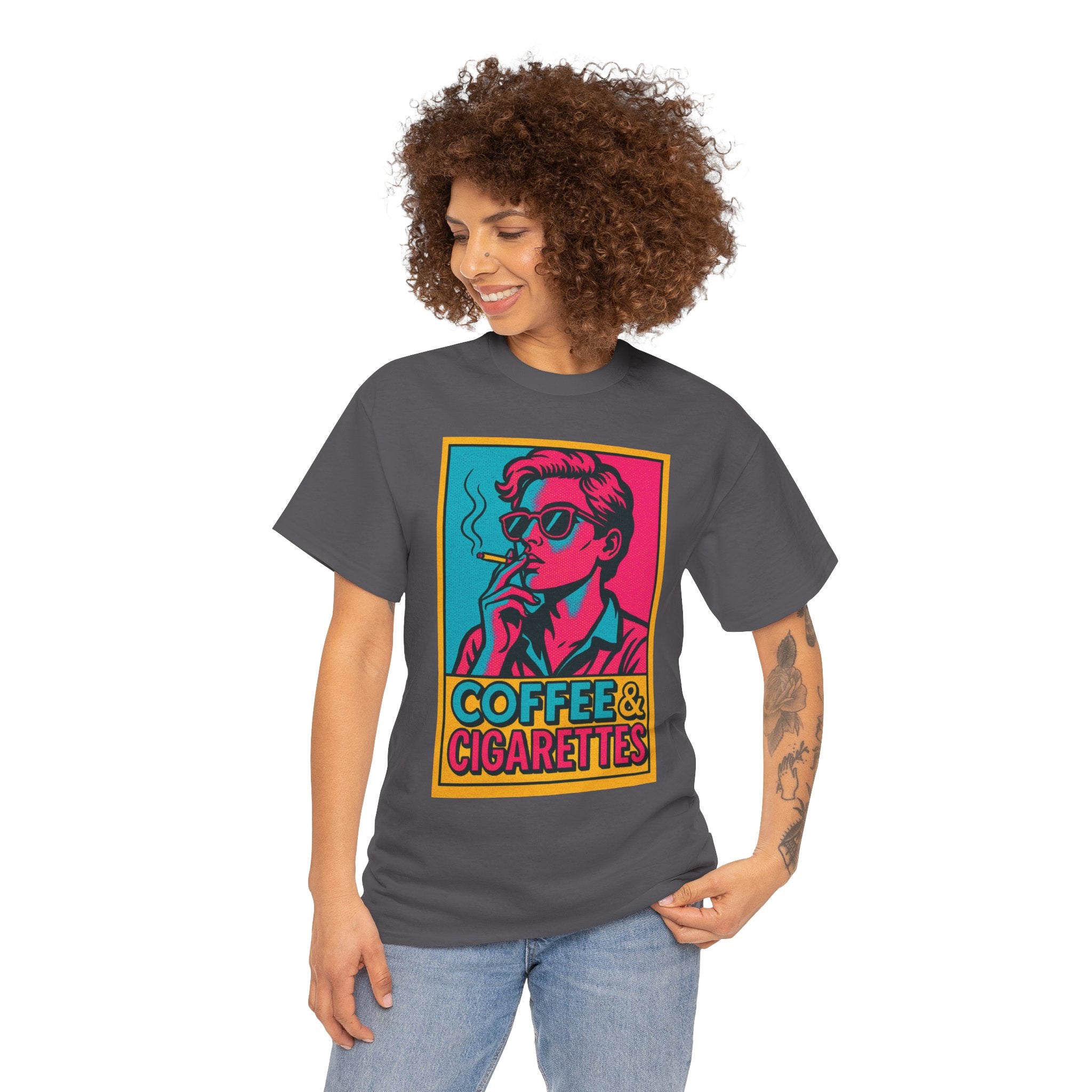 Coffee & Cigarettes Vintage Unisex Heavy Cotton Tee