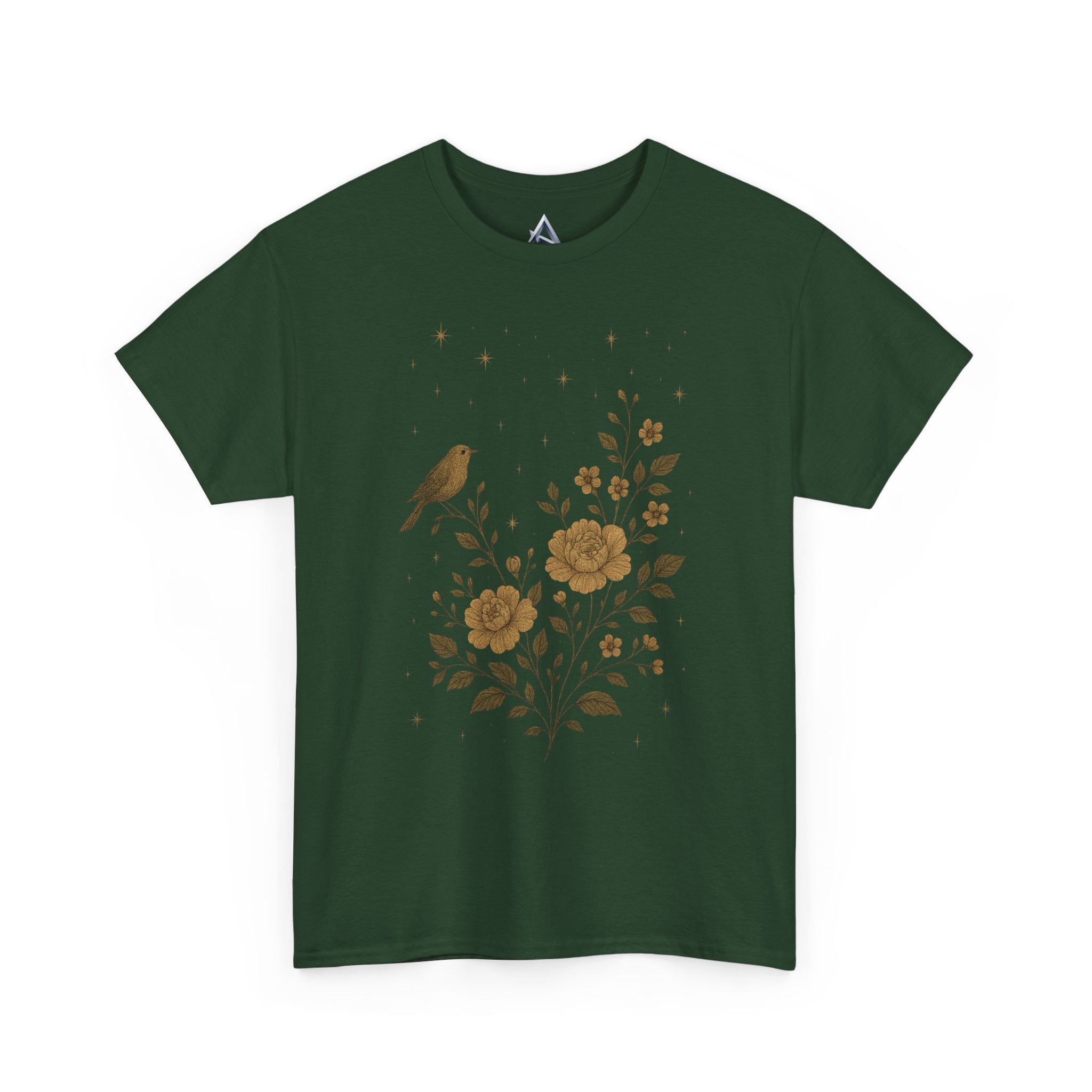 Floral Bird Vintage Aesthetic Unisex Heavy Cotton Tee