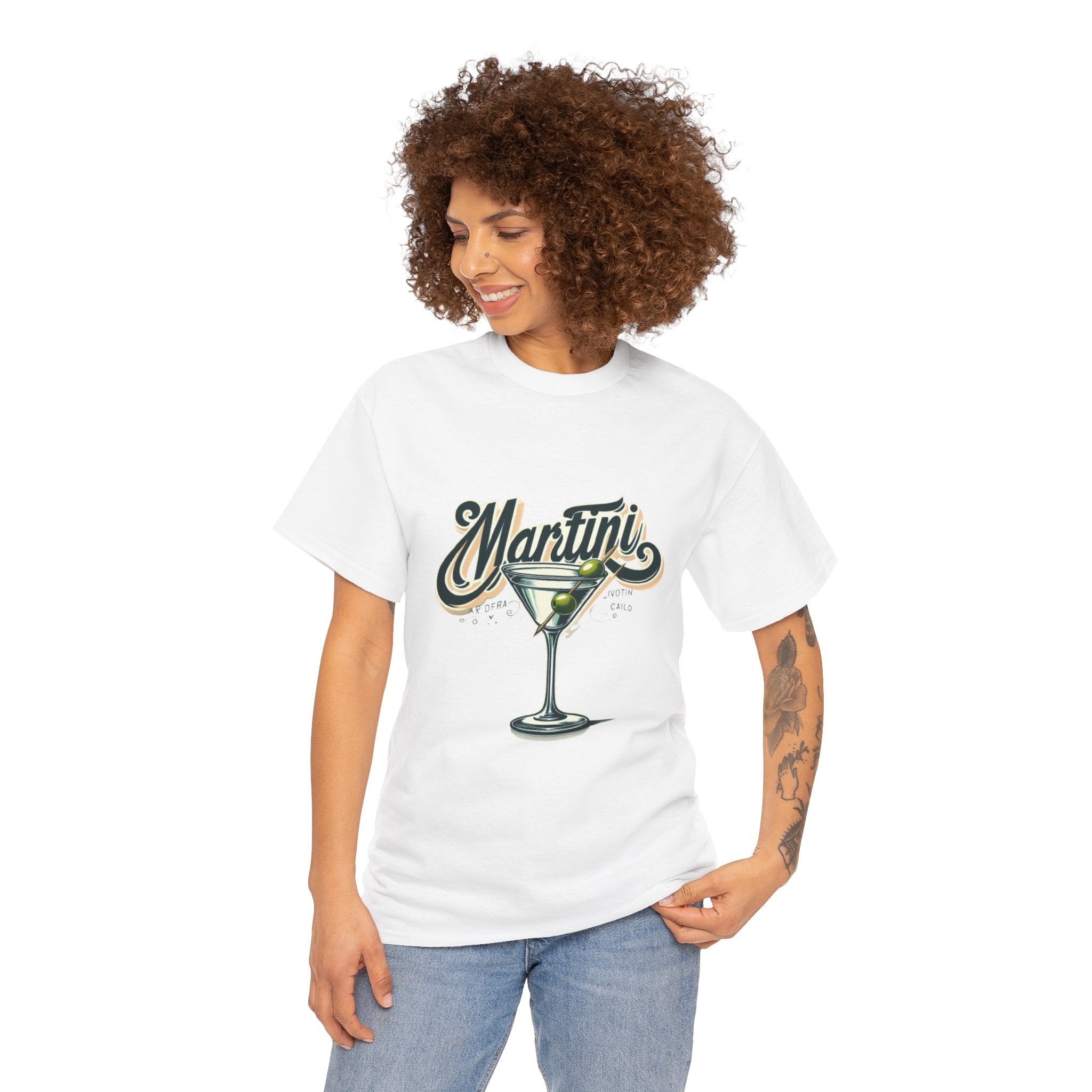 Martini Cocktail Unisex Heavy Cotton Tee