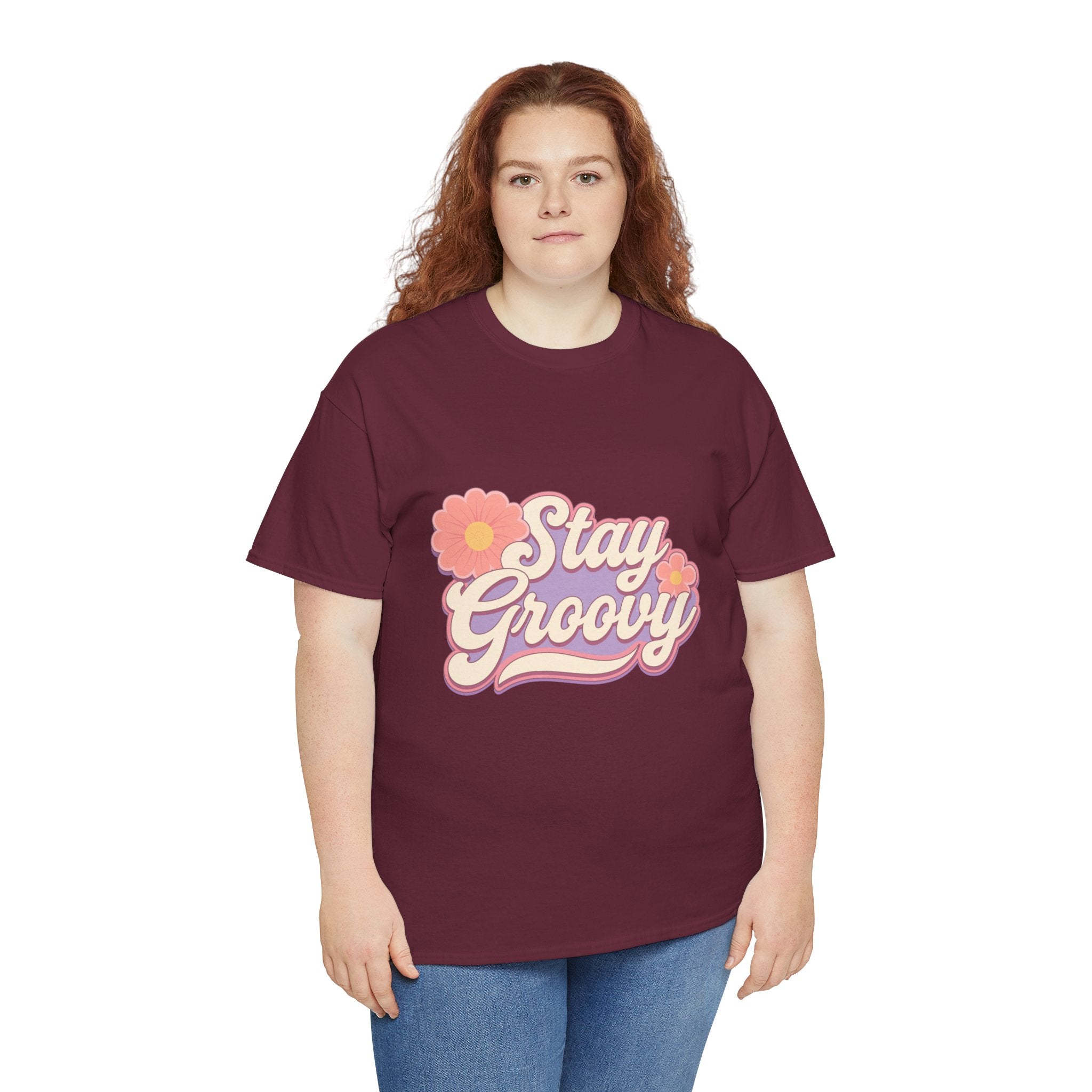 Stay Groovy Retro Unisex Heavy Cotton Tee