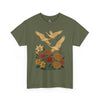 Floral Crane Unisex Heavy Cotton Tee
