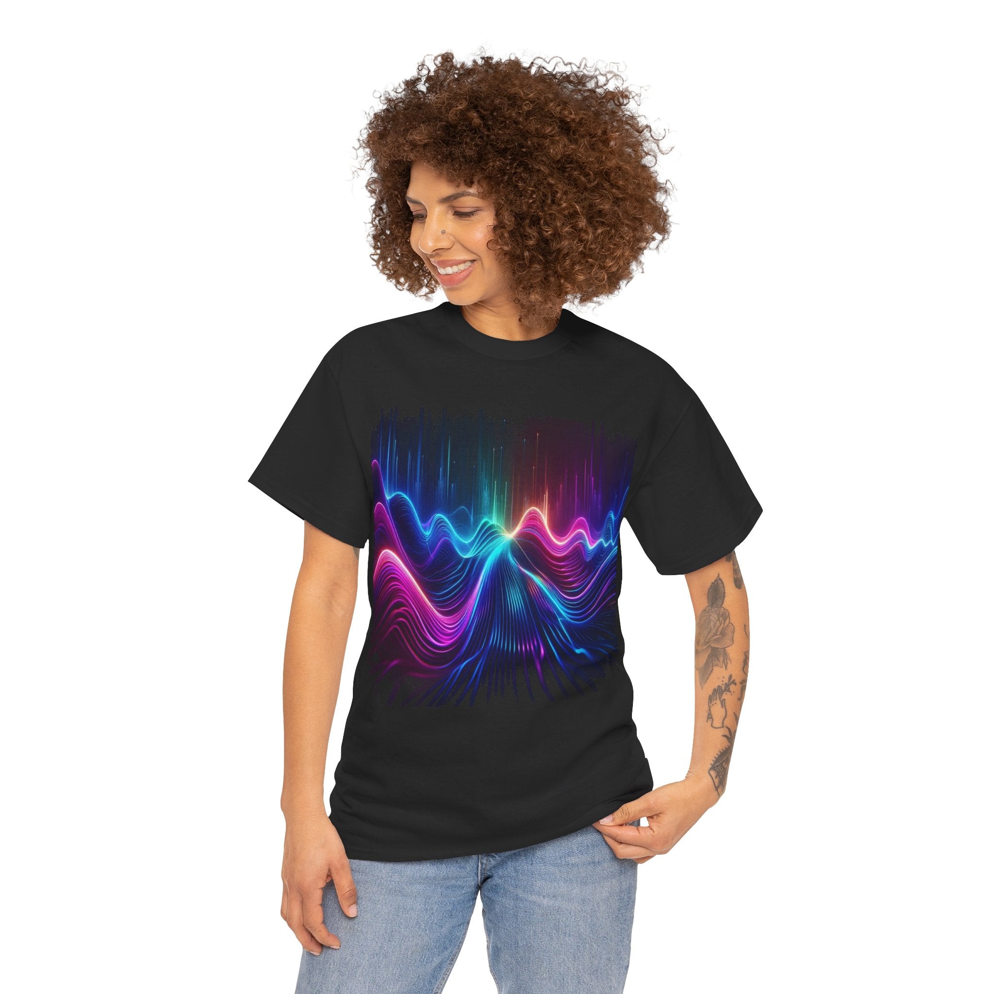 Vibrant Wave Graphic Heavy Cotton Tee
