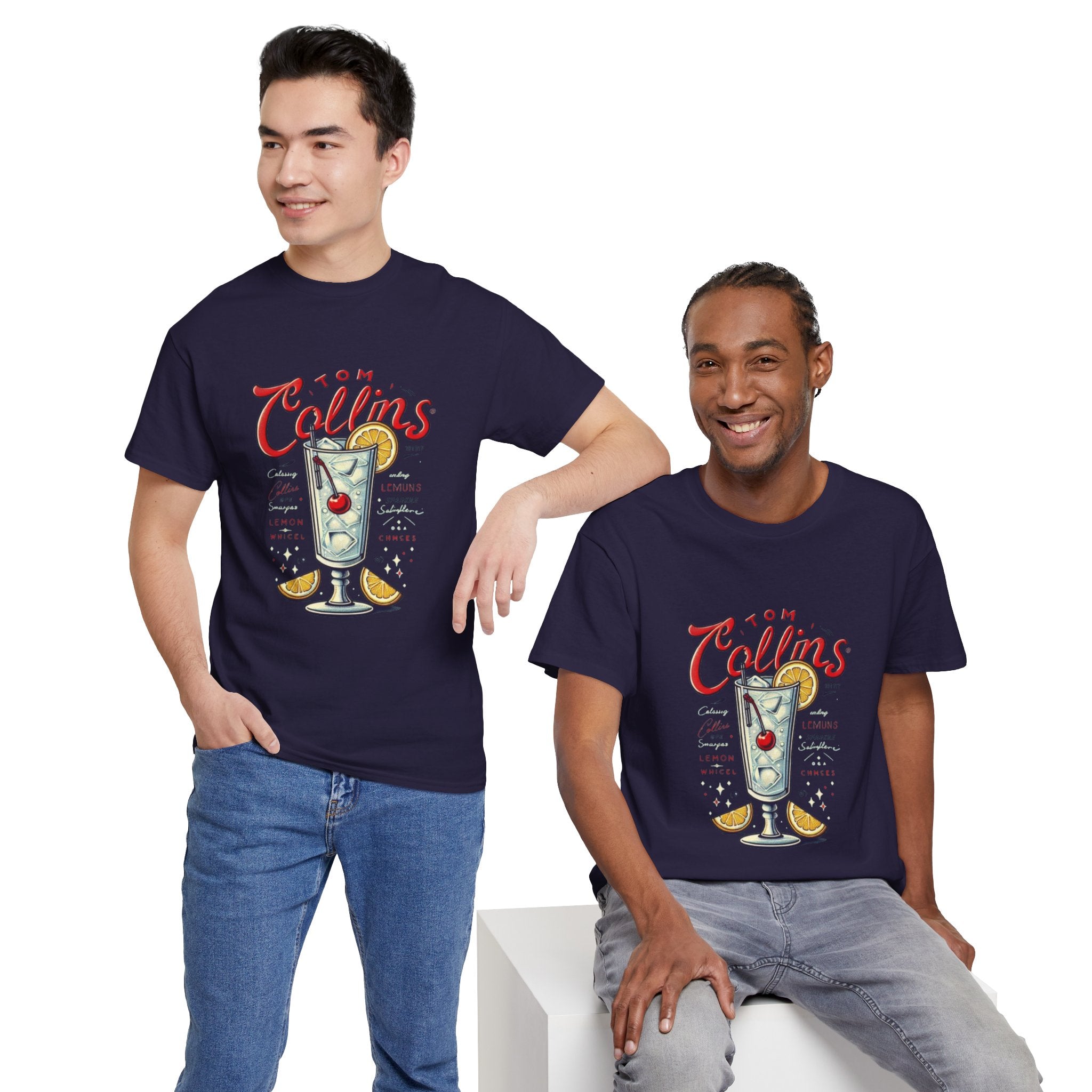 Tom Collins Cocktail Unisex Heavy Cotton Tee