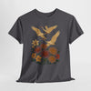Floral Crane Unisex Heavy Cotton Tee