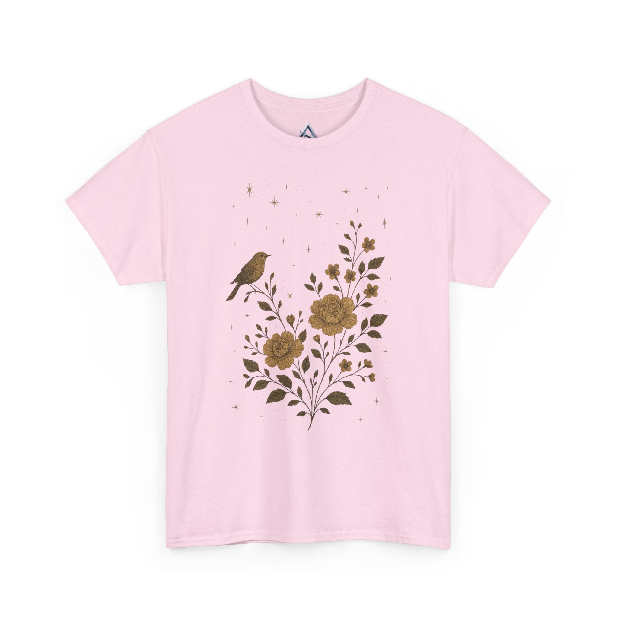 Floral Bird Vintage Aesthetic Unisex Heavy Cotton Tee