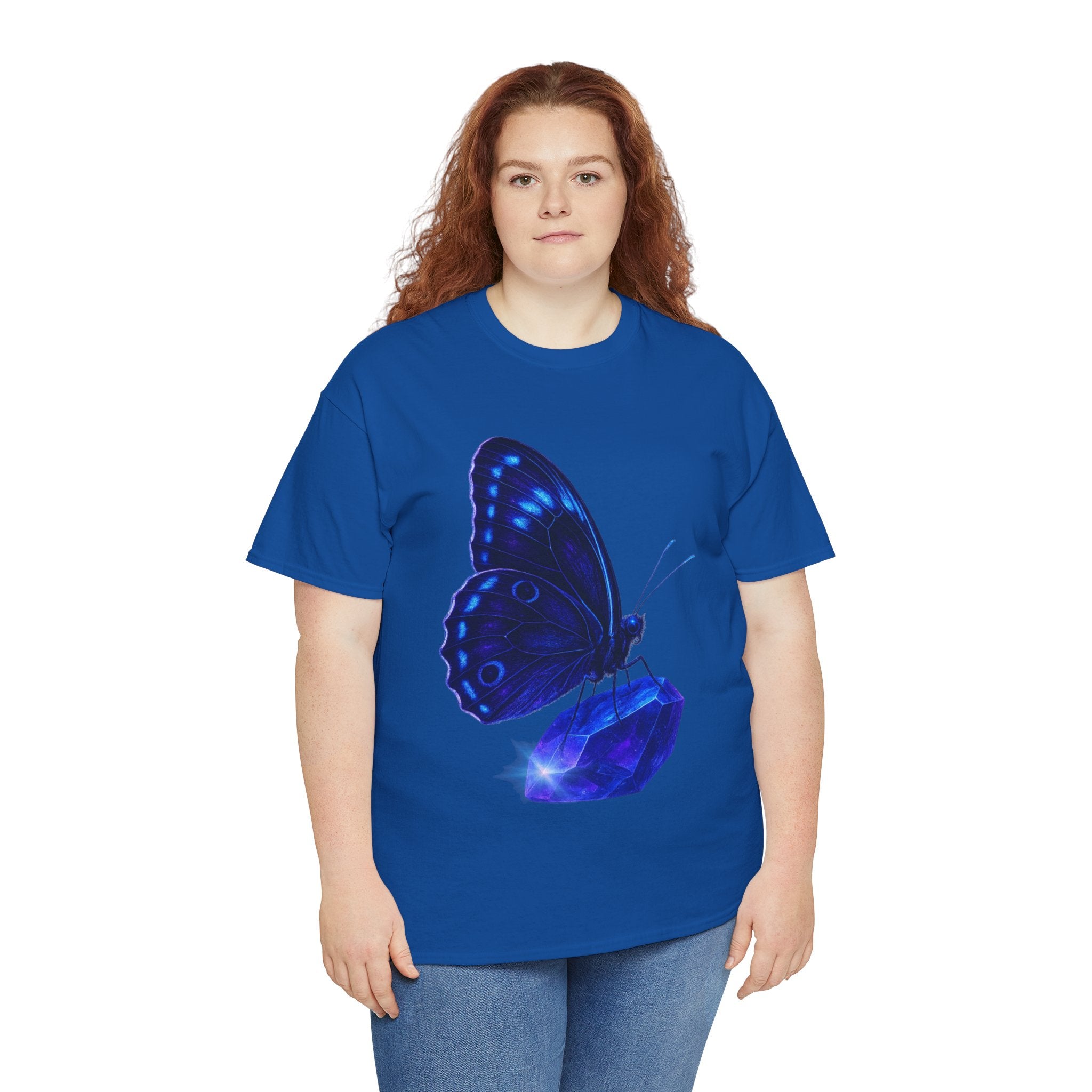 Blue Butterfly Graphic Heavy Cotton Tee