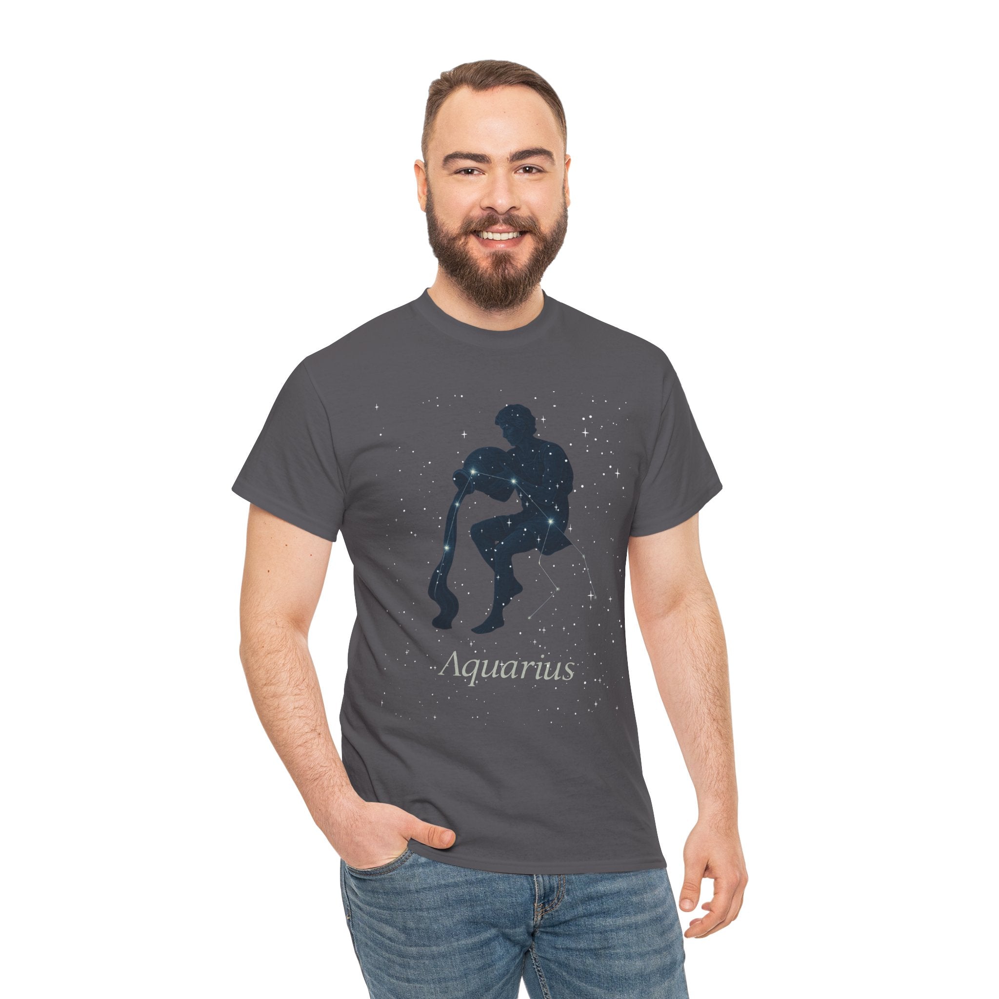 Aquarius Zodiac Astrology Unisex Heavy Cotton Tee