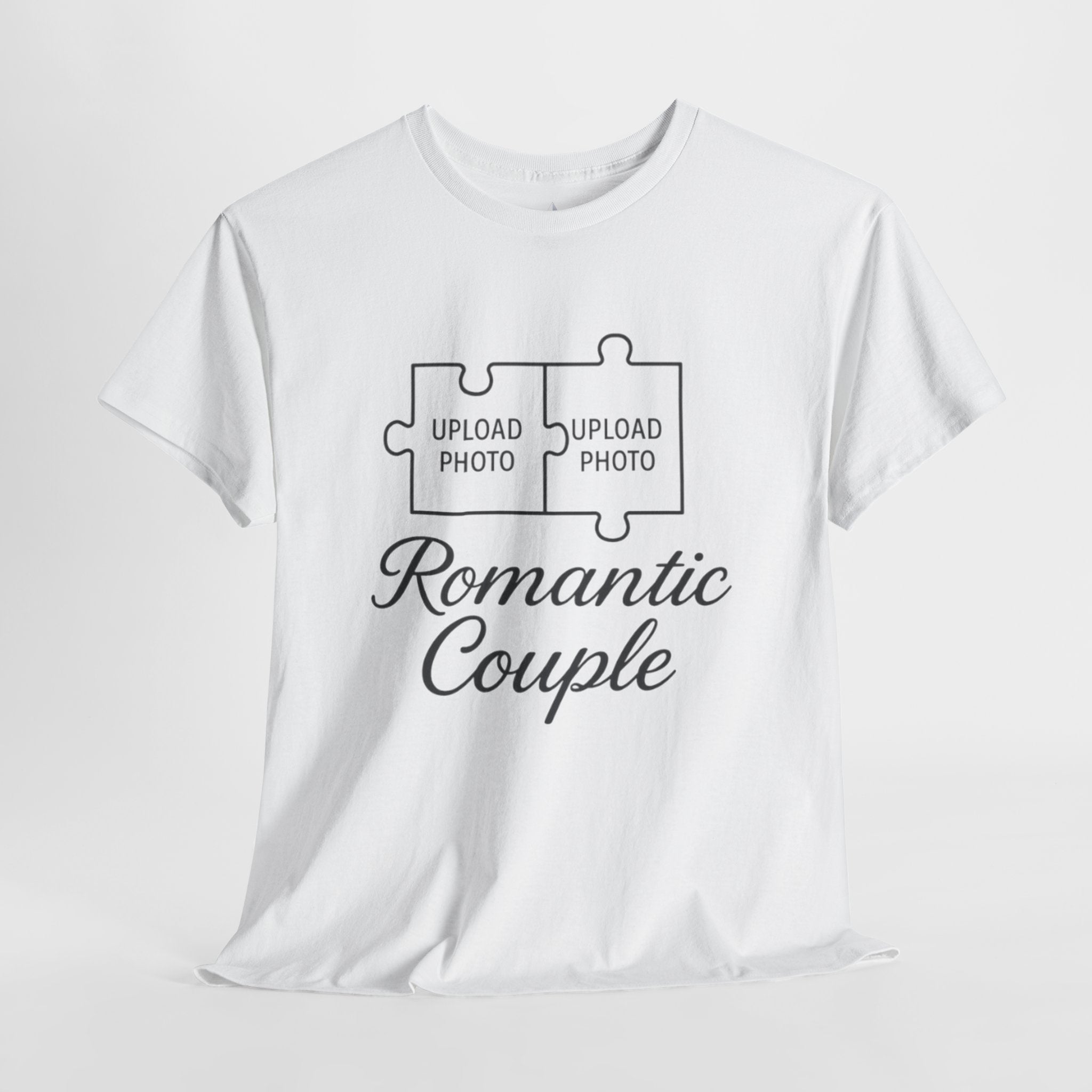 Romantic Couple Puzzle Custom Heavy Cotton Tee