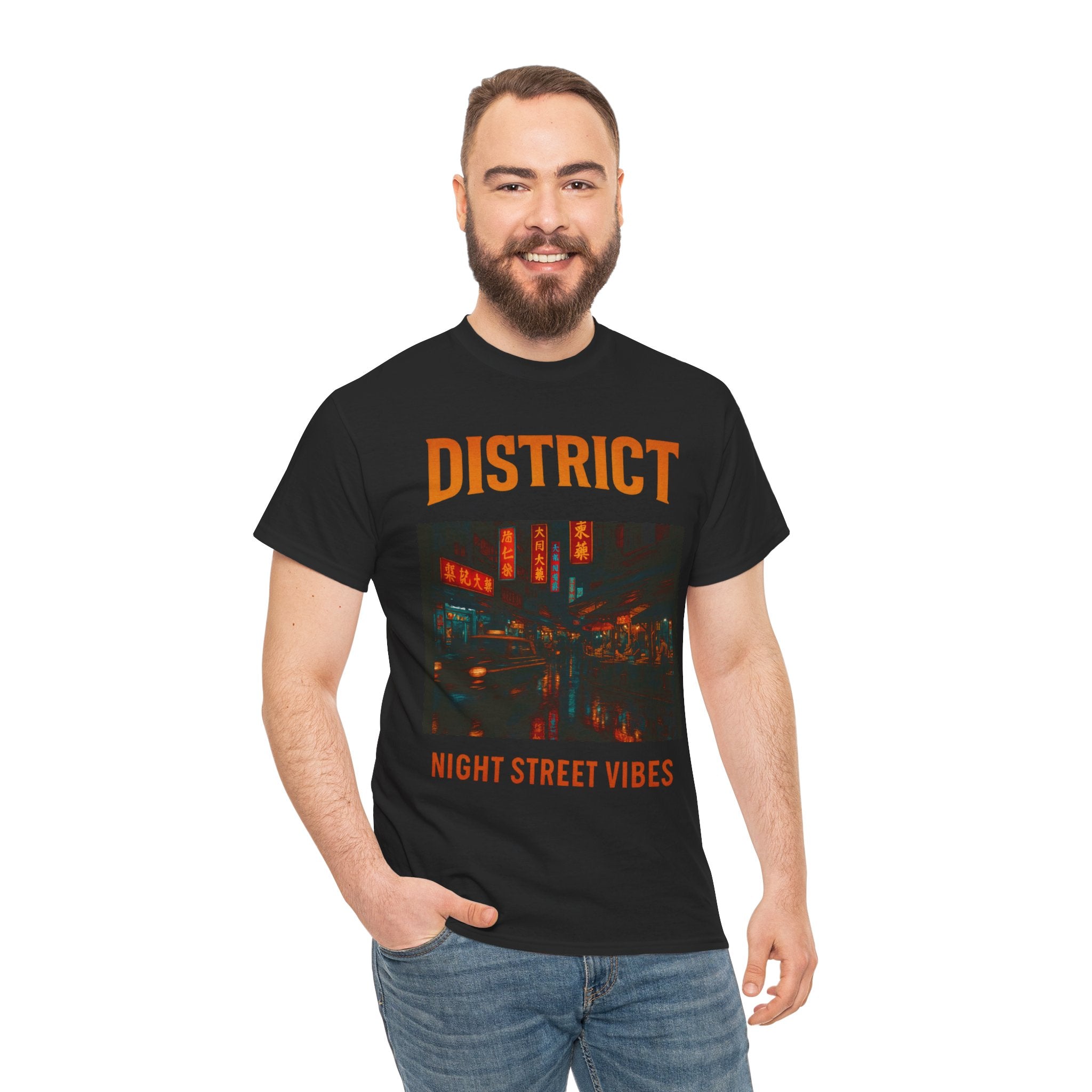 District Night Street Vibes Unisex Heavy Cotton Tee