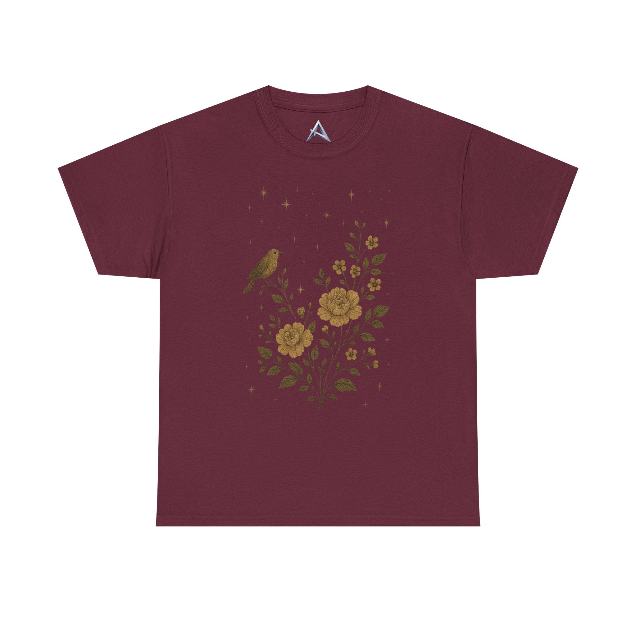 Floral Bird Vintage Aesthetic Unisex Heavy Cotton Tee