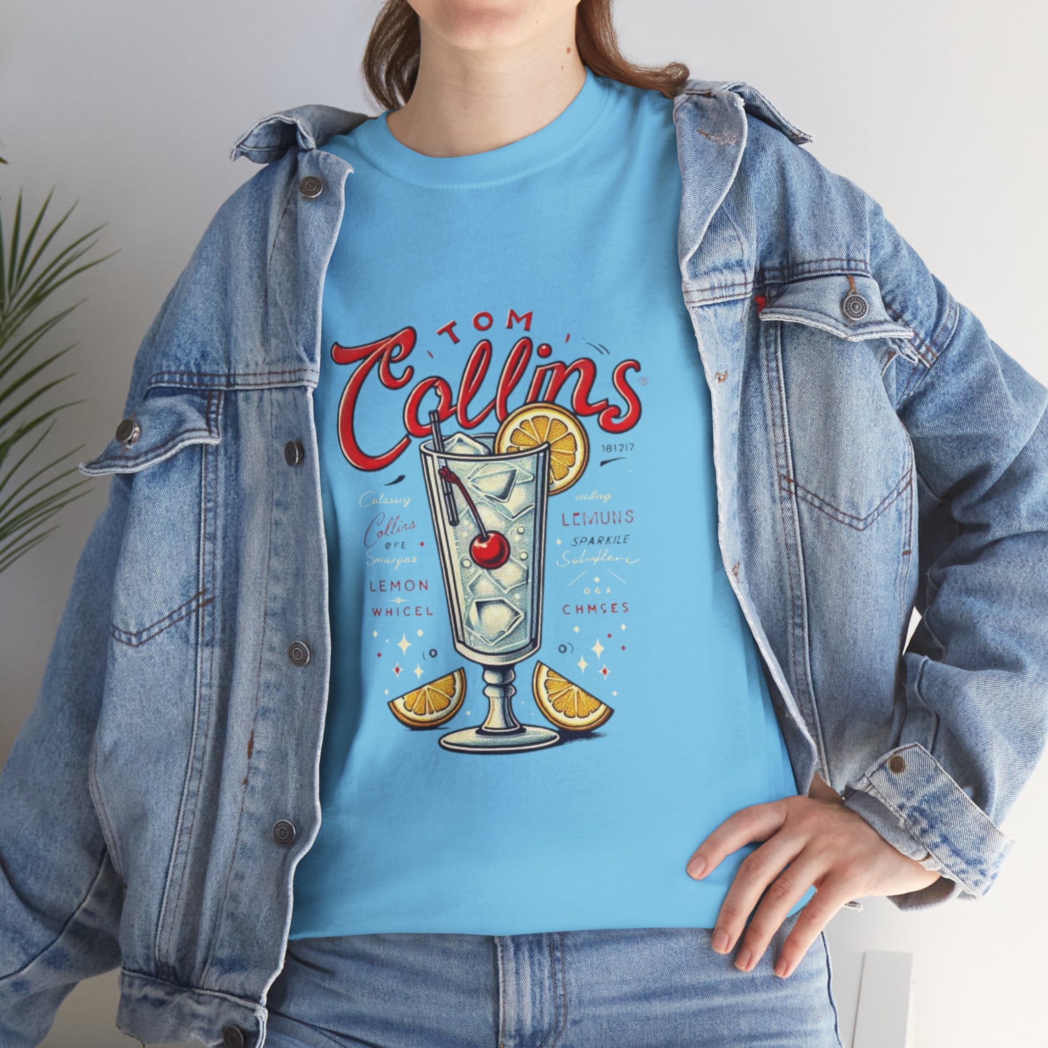 Tom Collins Cocktail Unisex Heavy Cotton Tee