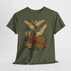 Floral Crane Unisex Heavy Cotton Tee