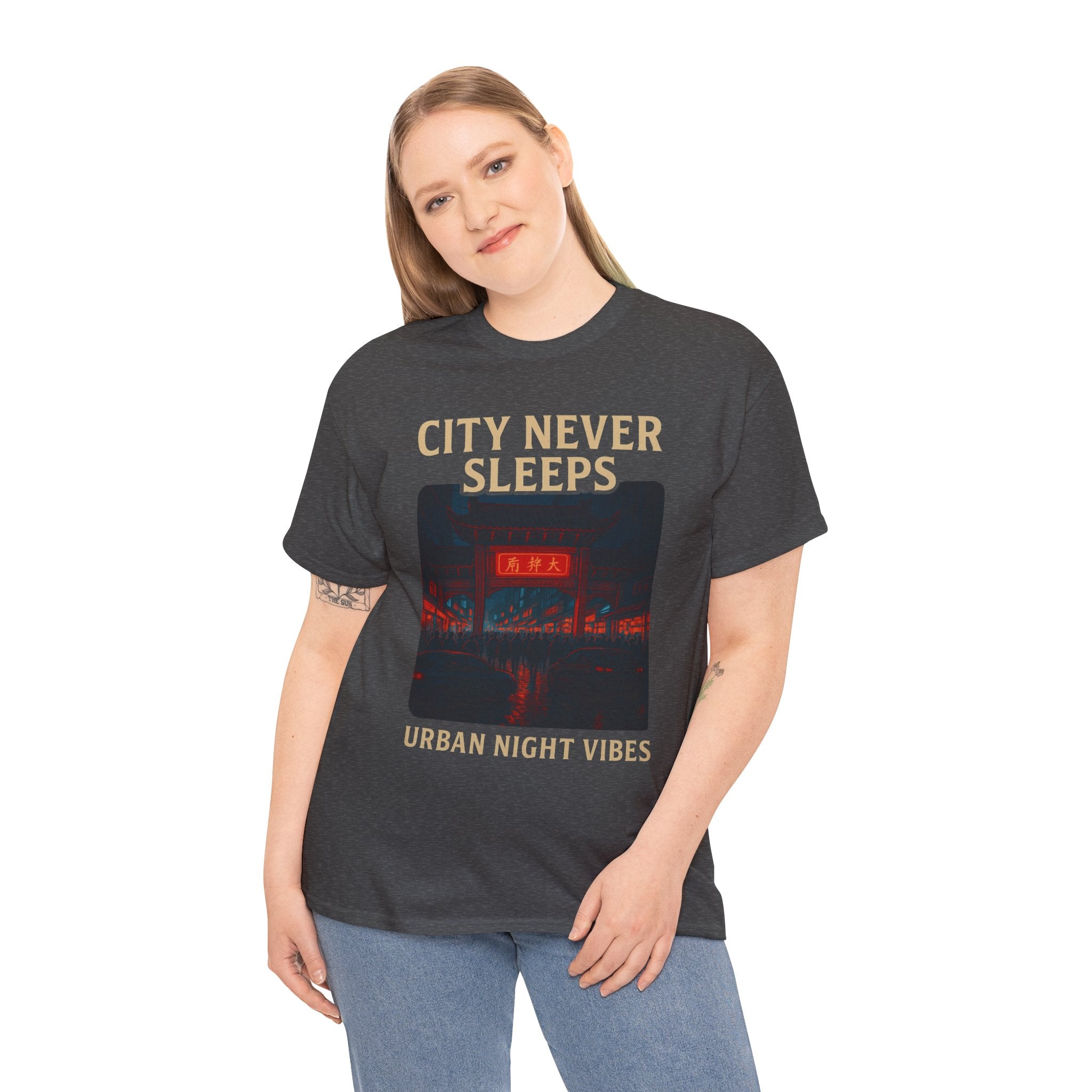 Urban City Night Vibes Unisex Heavy Cotton Tee