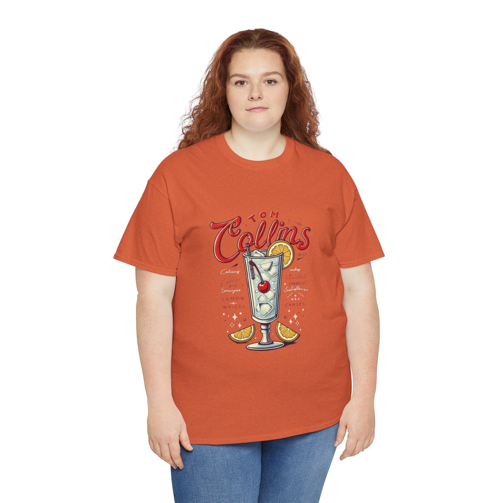 Tom Collins Cocktail Unisex Heavy Cotton Tee