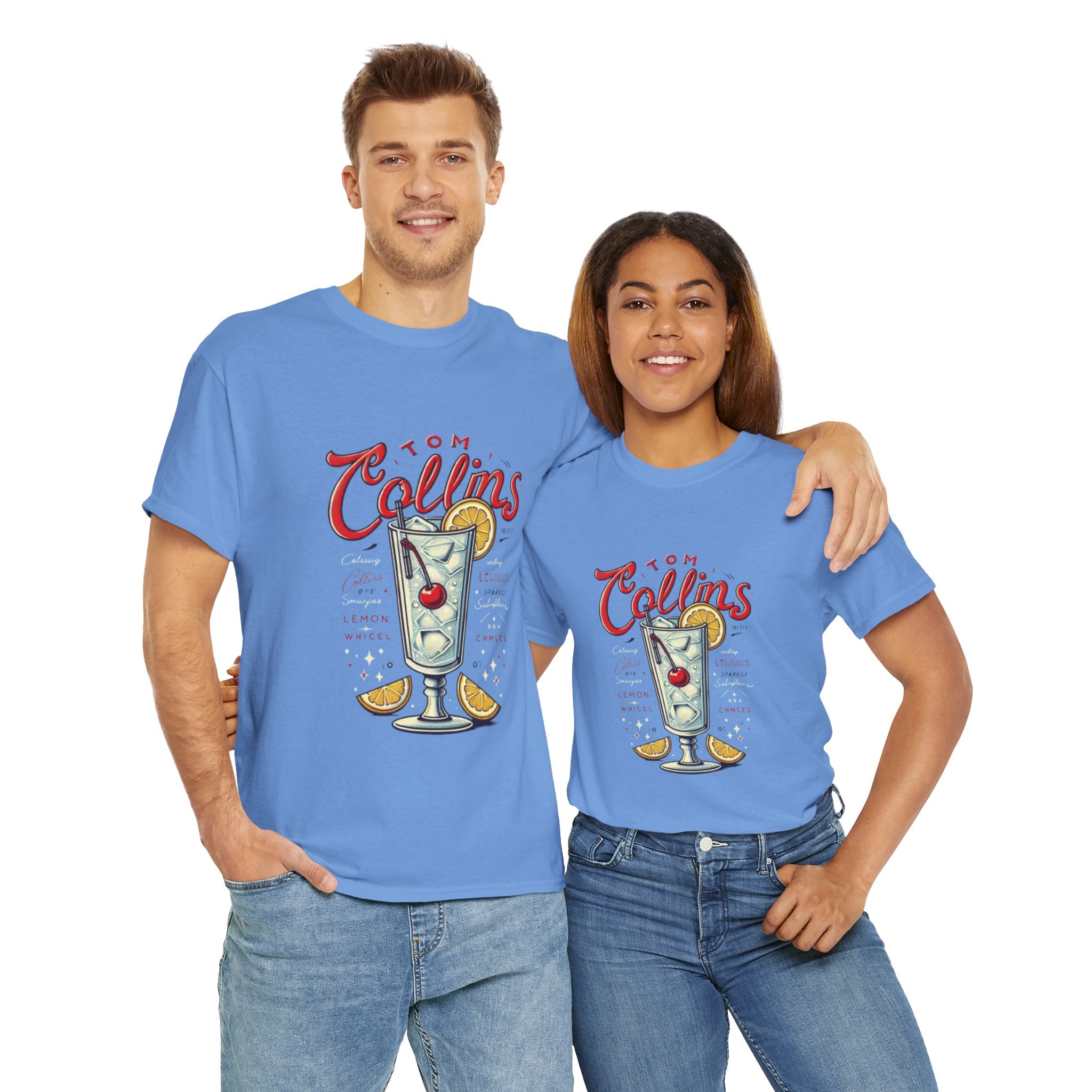 Tom Collins Cocktail Unisex Heavy Cotton Tee