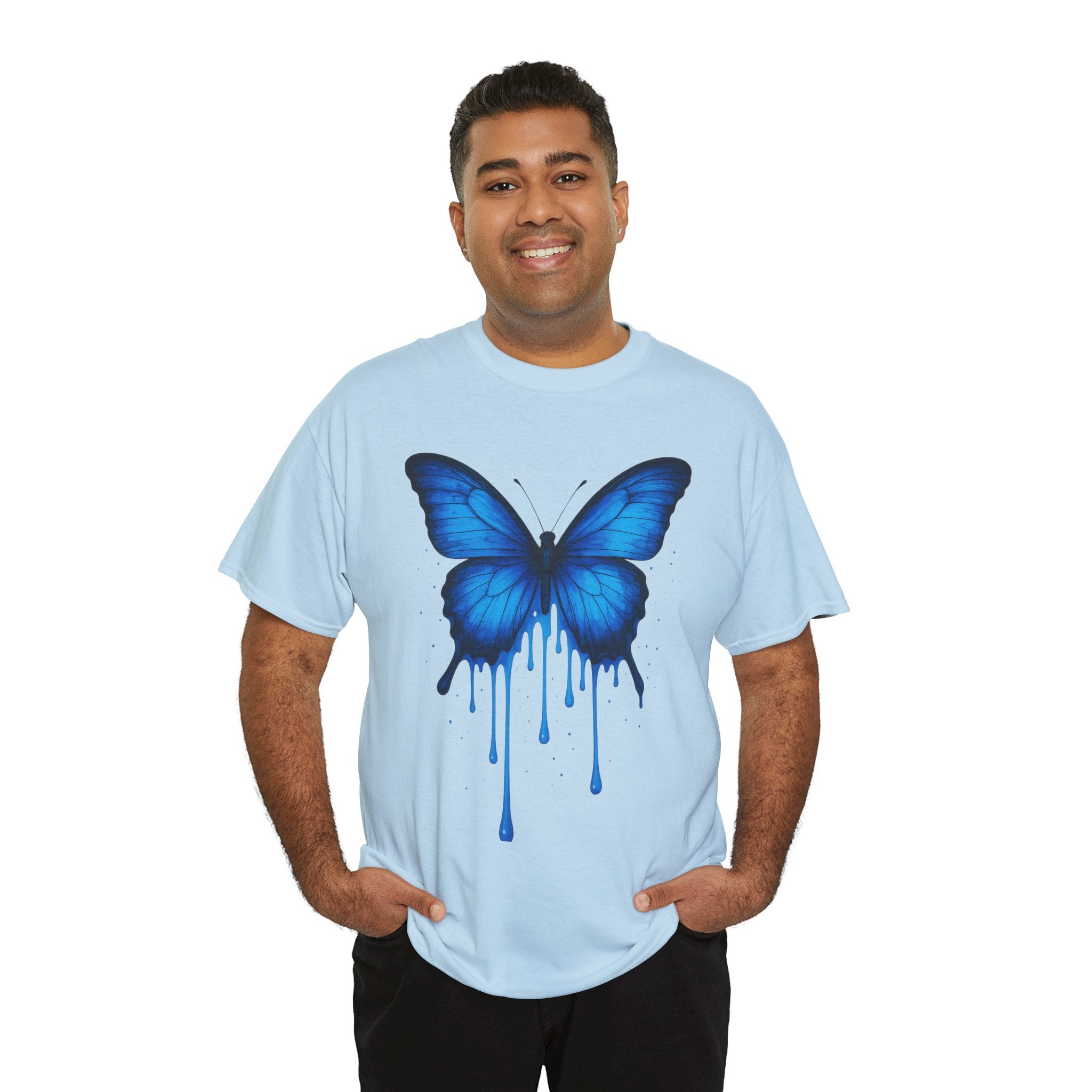 Blue Butterfly Art Unisex Heavy Cotton Tee