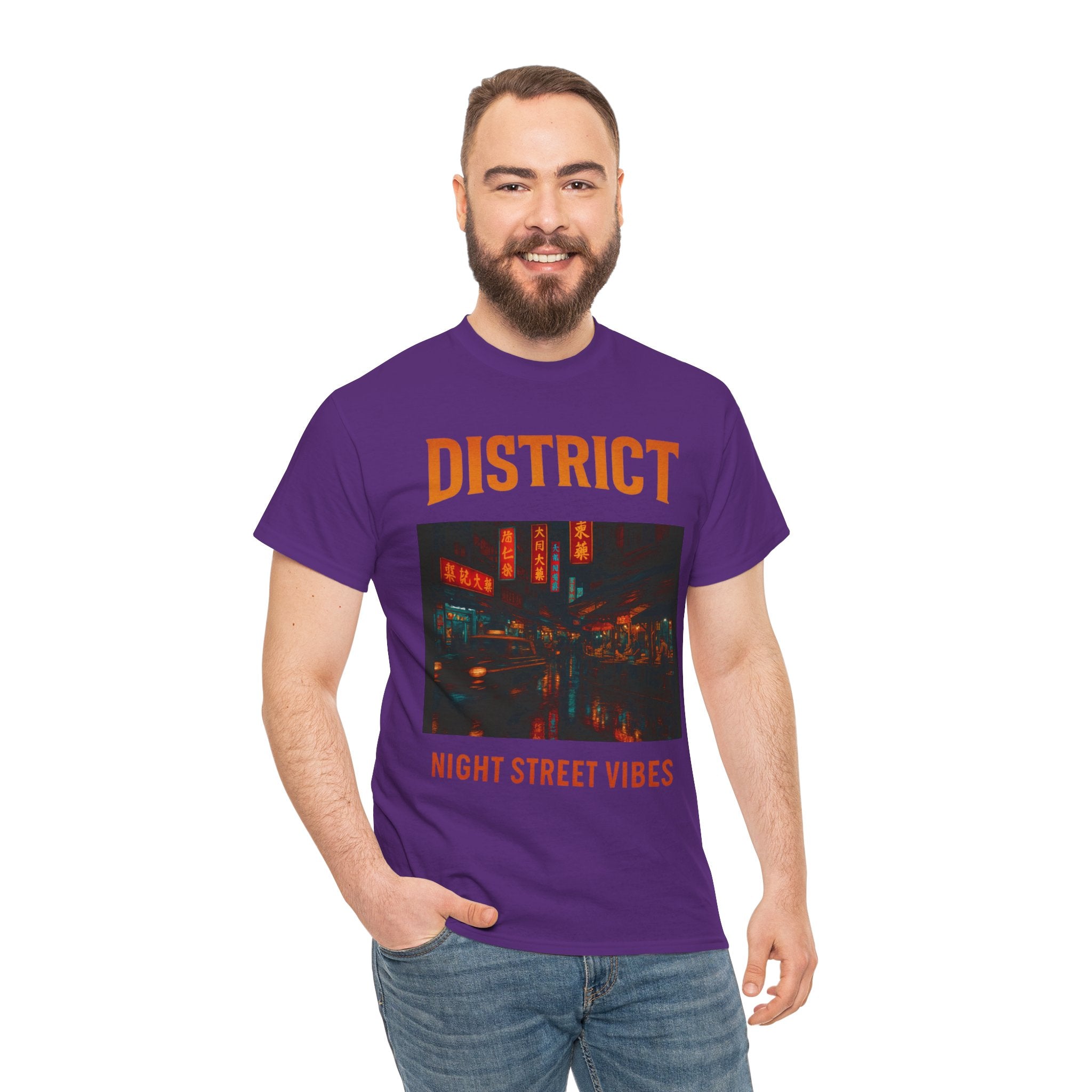 District Night Street Vibes Unisex Heavy Cotton Tee