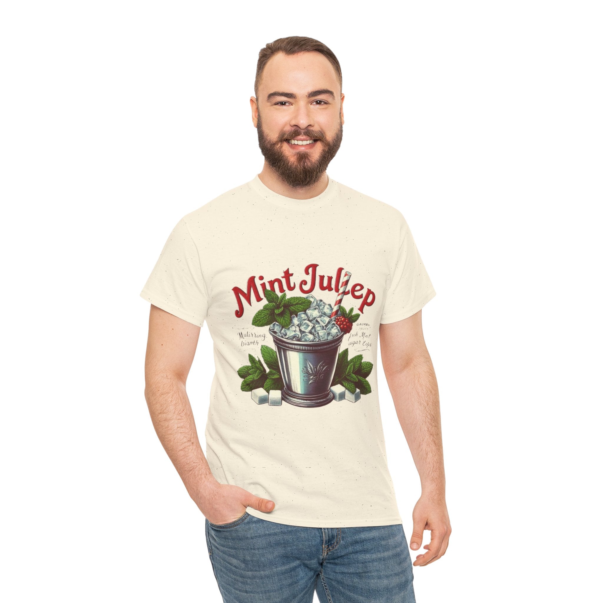 Mint Julep Cocktail Unisex Heavy Cotton Tee