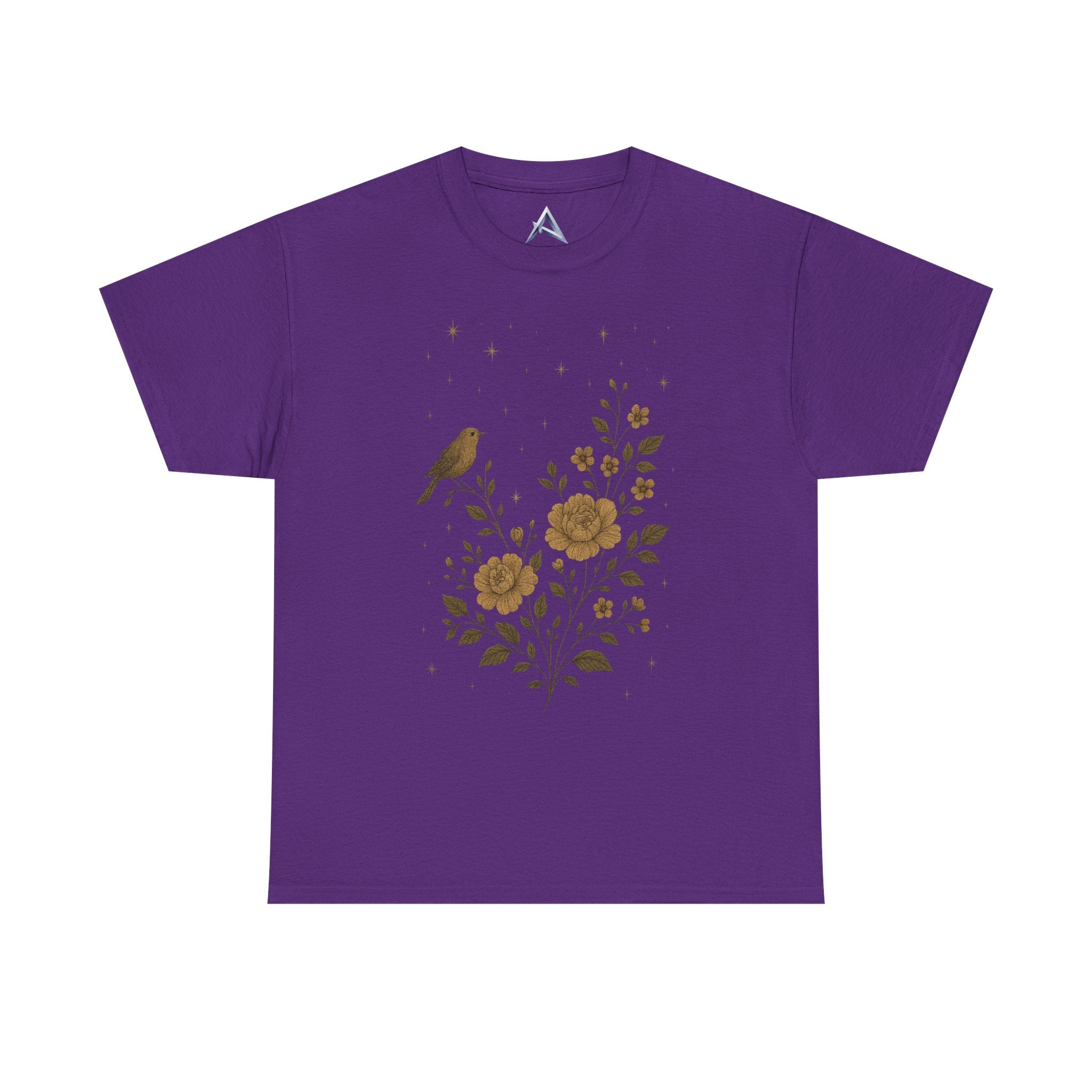 Floral Bird Vintage Aesthetic Unisex Heavy Cotton Tee