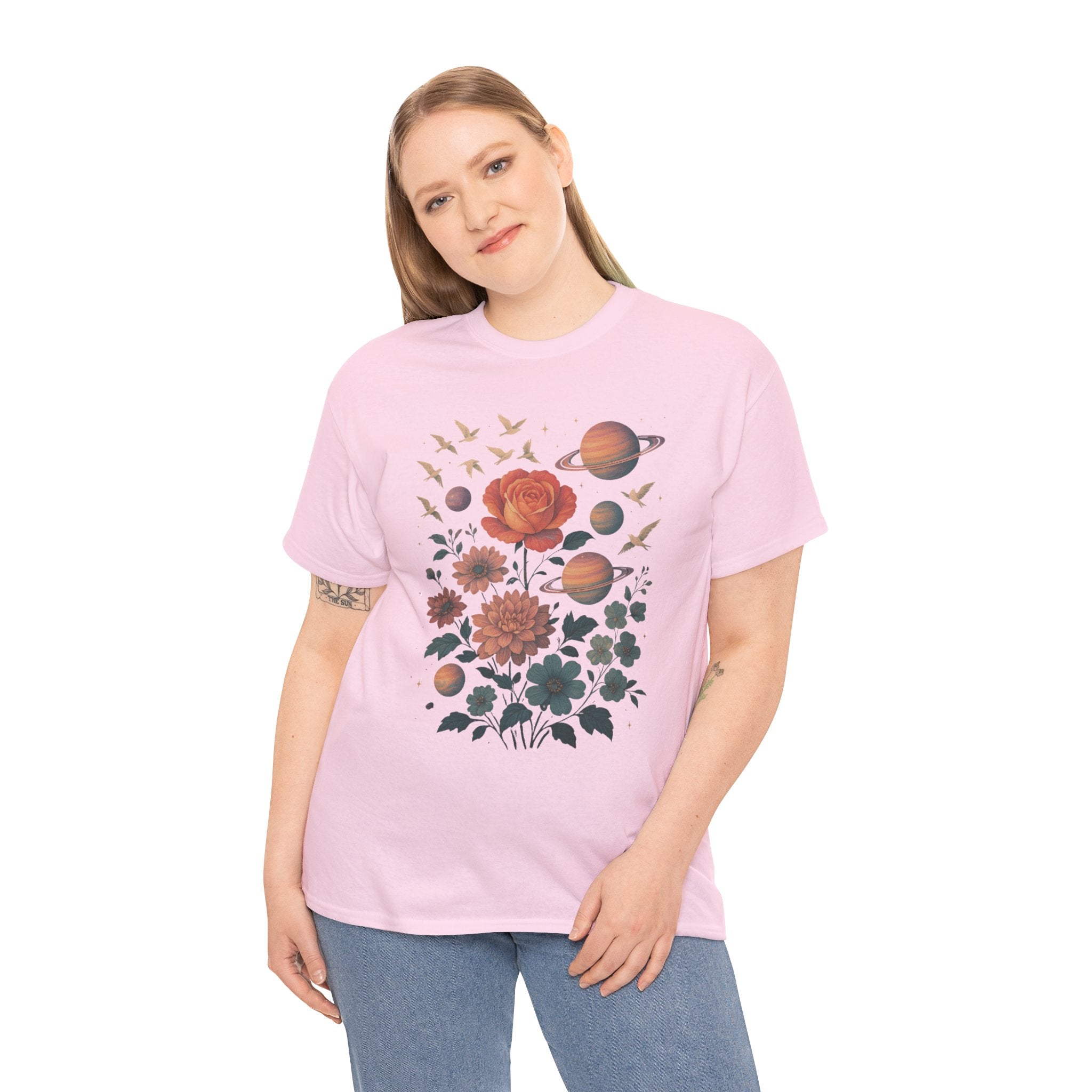Cosmic Floral Unisex Heavy Cotton Tee
