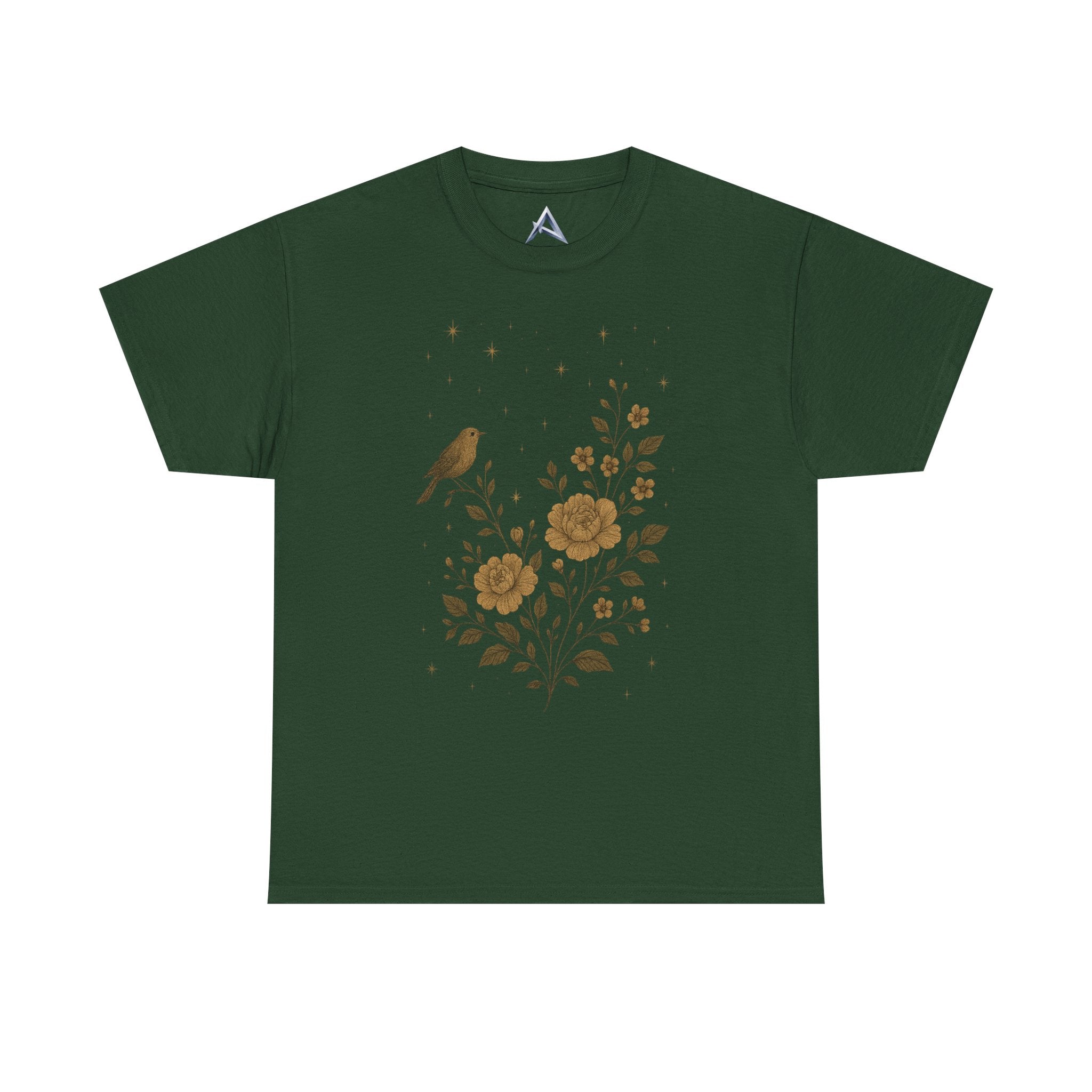 Floral Bird Vintage Aesthetic Unisex Heavy Cotton Tee