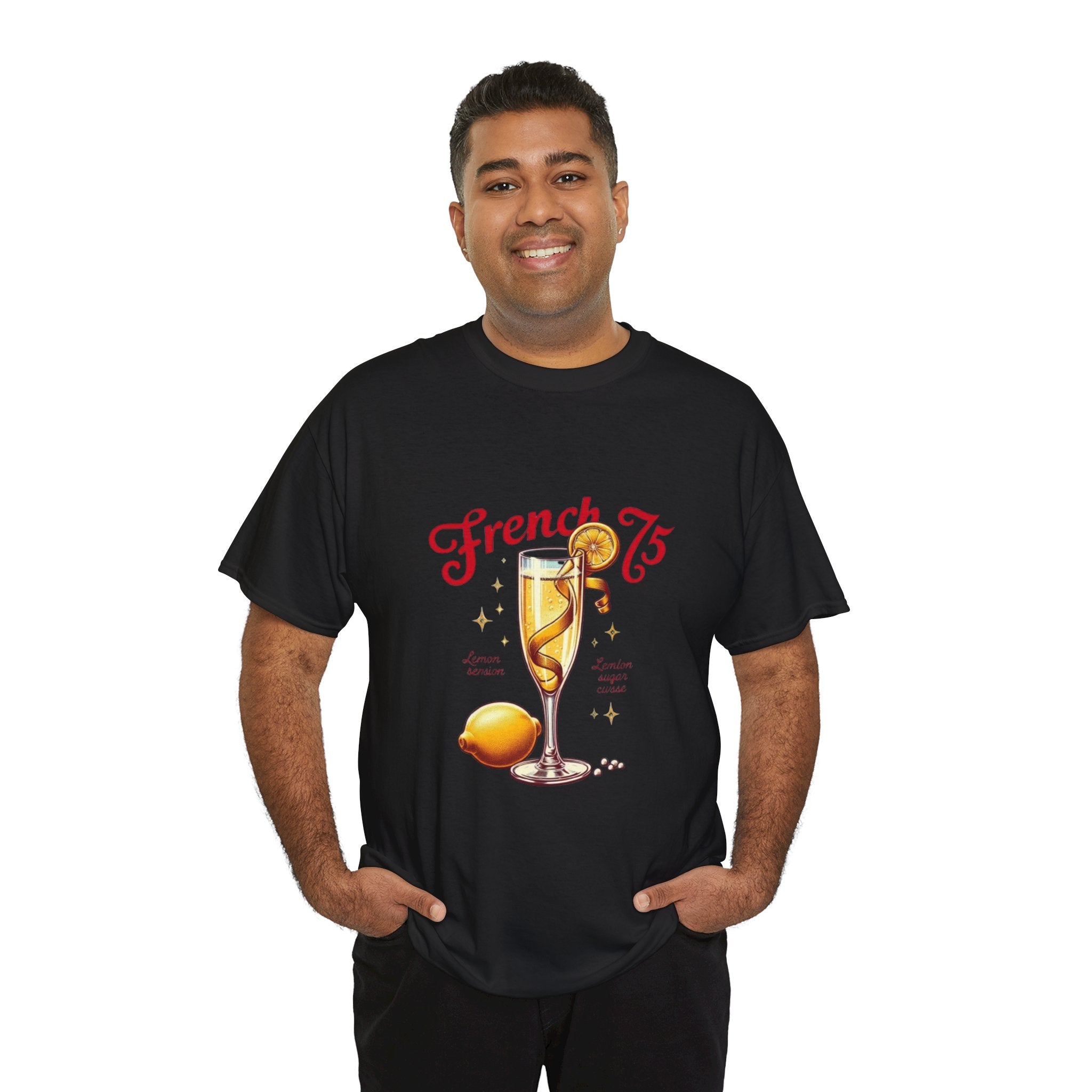 French 75 Cocktail Unisex Heavy Cotton Tee