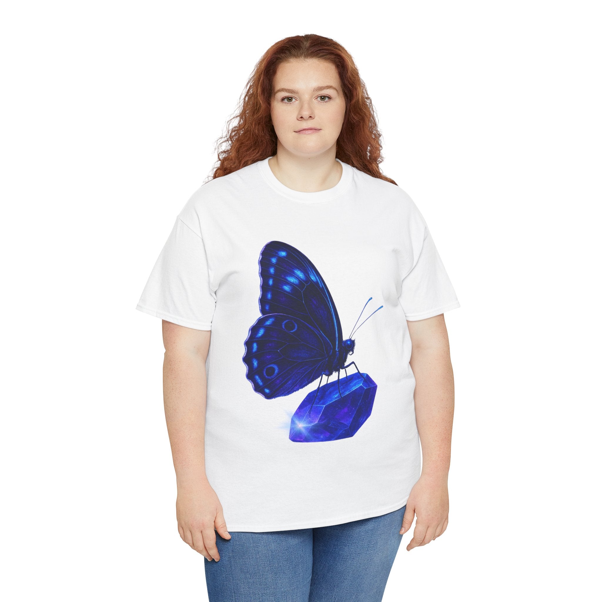 Blue Butterfly Graphic Heavy Cotton Tee