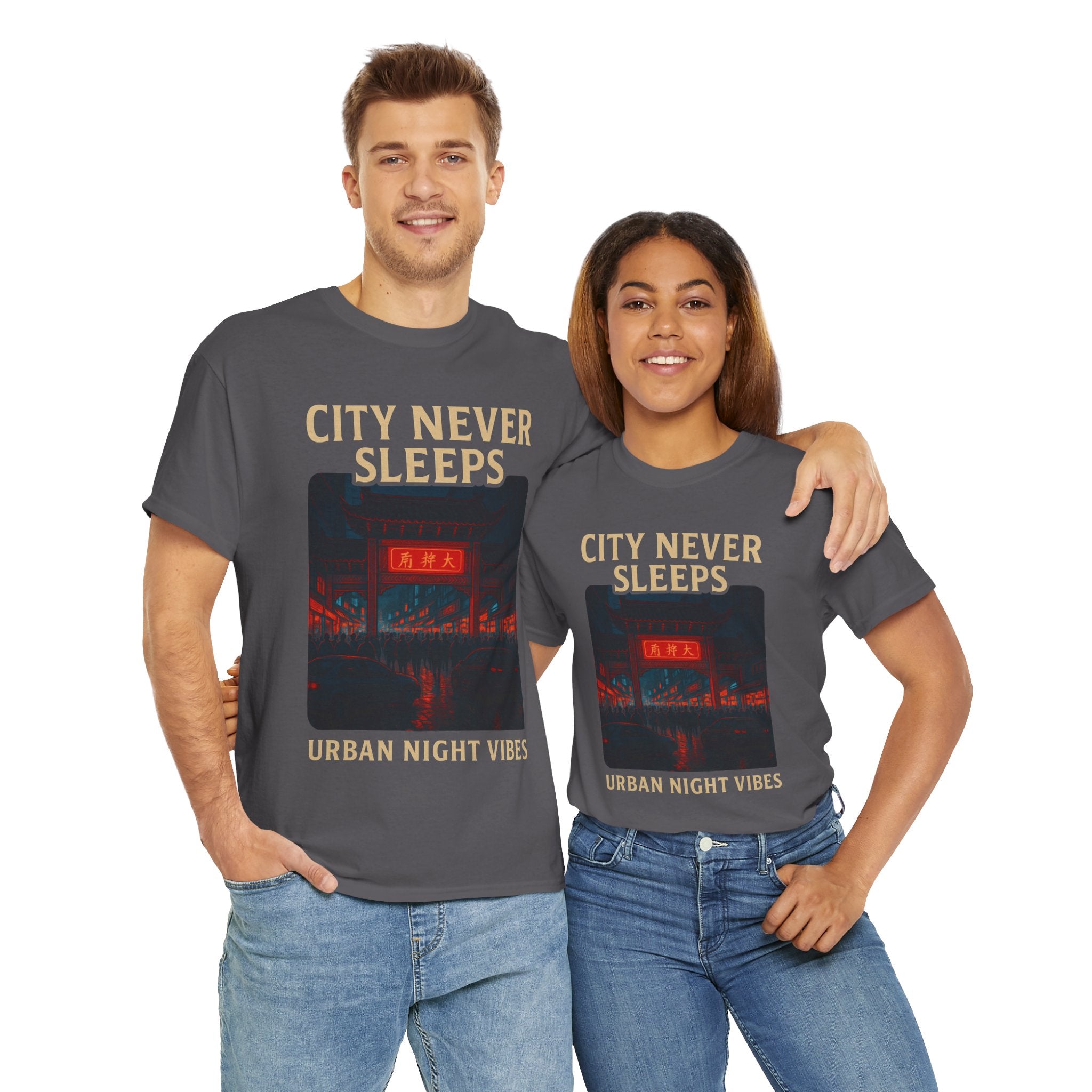 Urban City Night Vibes Unisex Heavy Cotton Tee