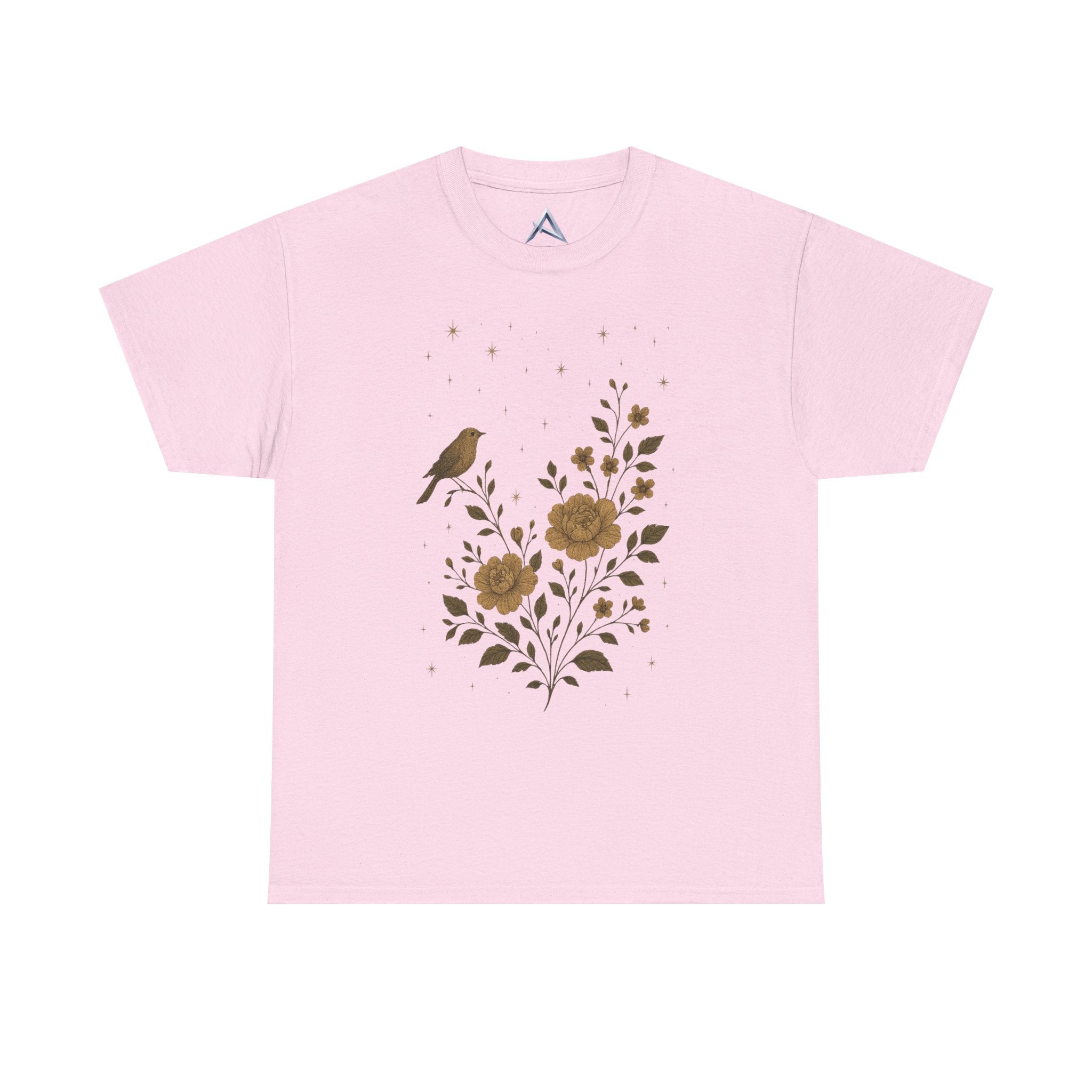 Floral Bird Vintage Aesthetic Unisex Heavy Cotton Tee