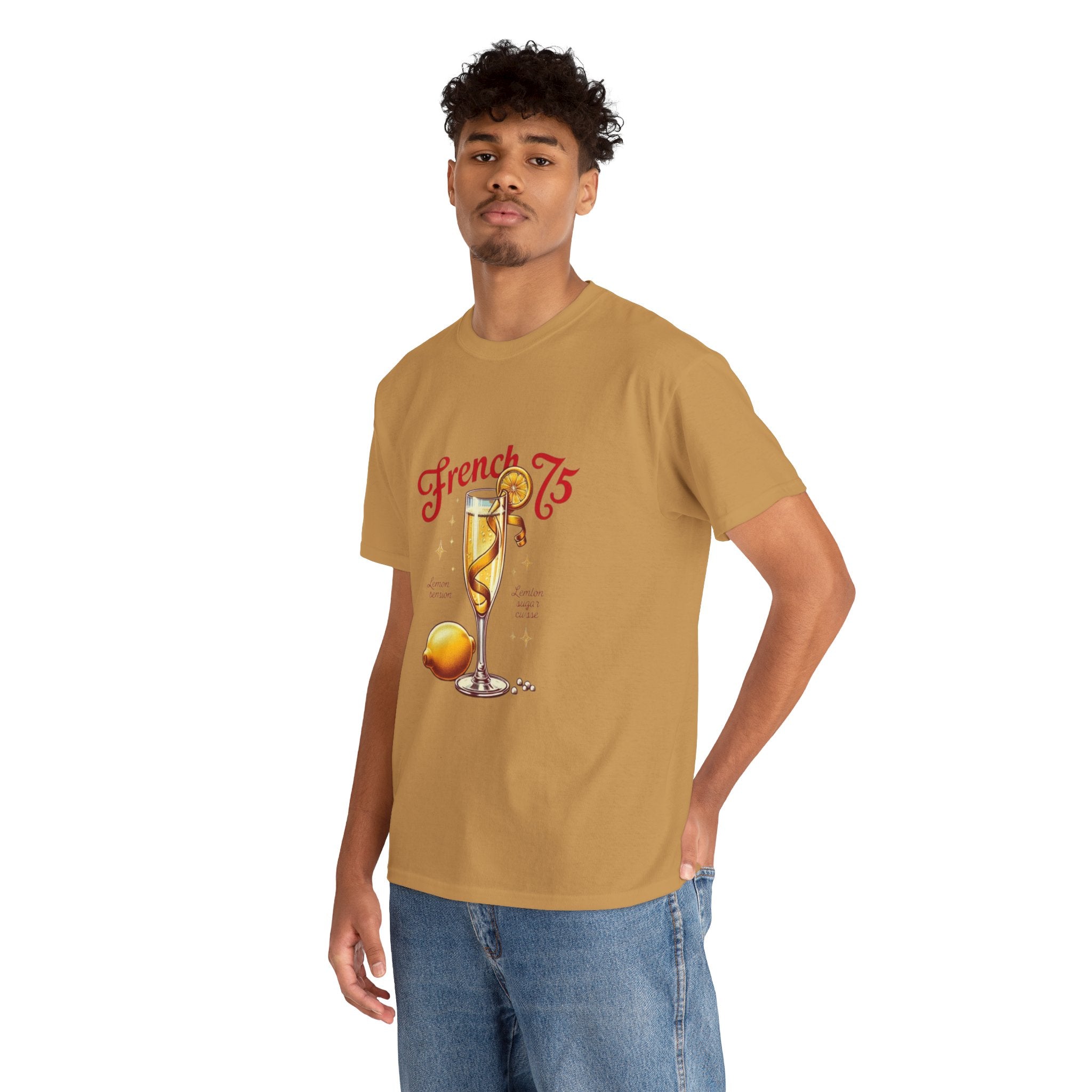 French 75 Cocktail Unisex Heavy Cotton Tee