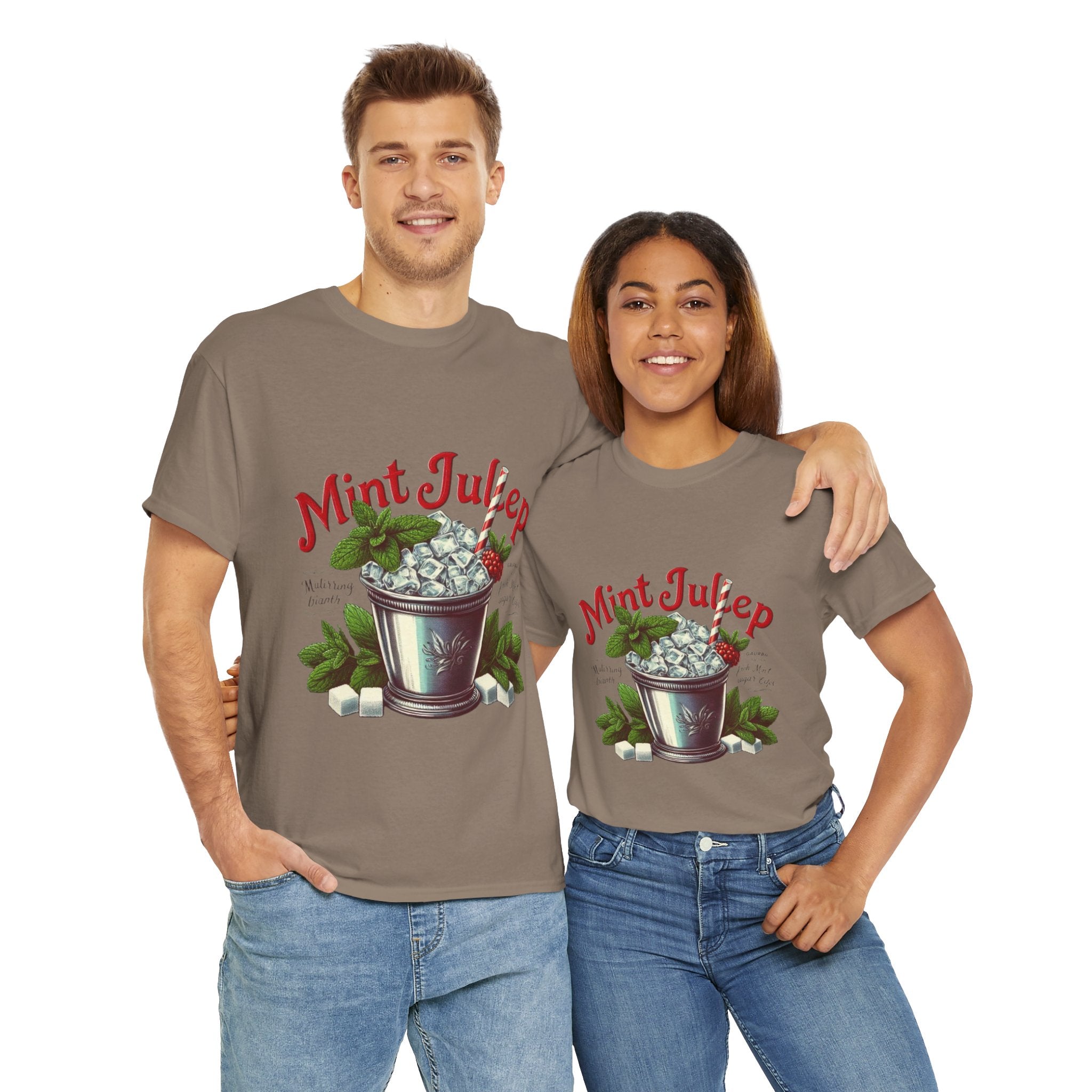 Mint Julep Cocktail Unisex Heavy Cotton Tee
