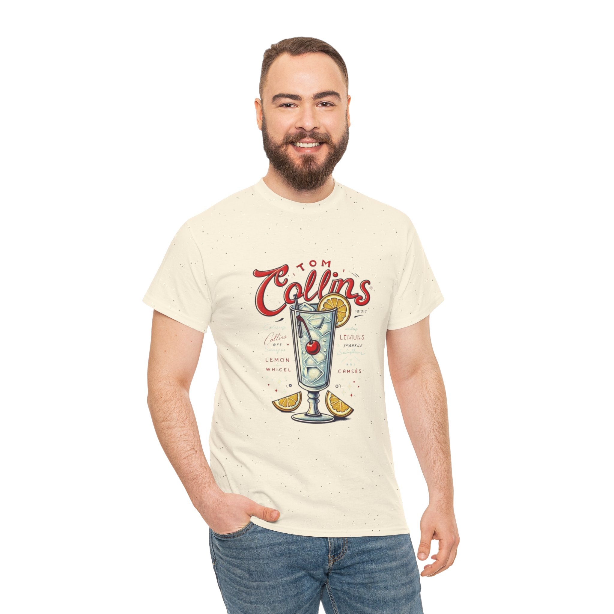 Tom Collins Cocktail Unisex Heavy Cotton Tee