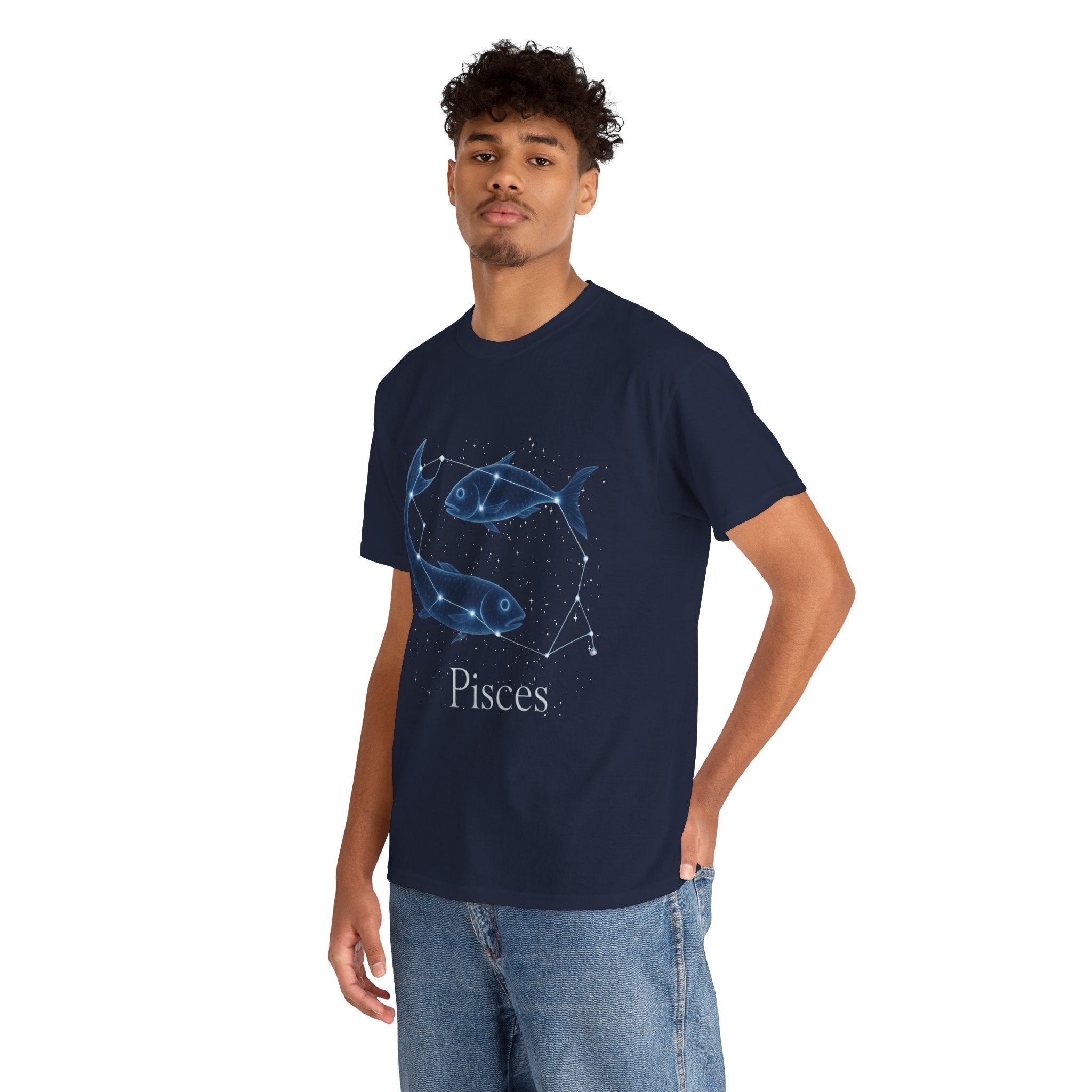 Pisces Zodiac Astrology Unisex Heavy Cotton Tee