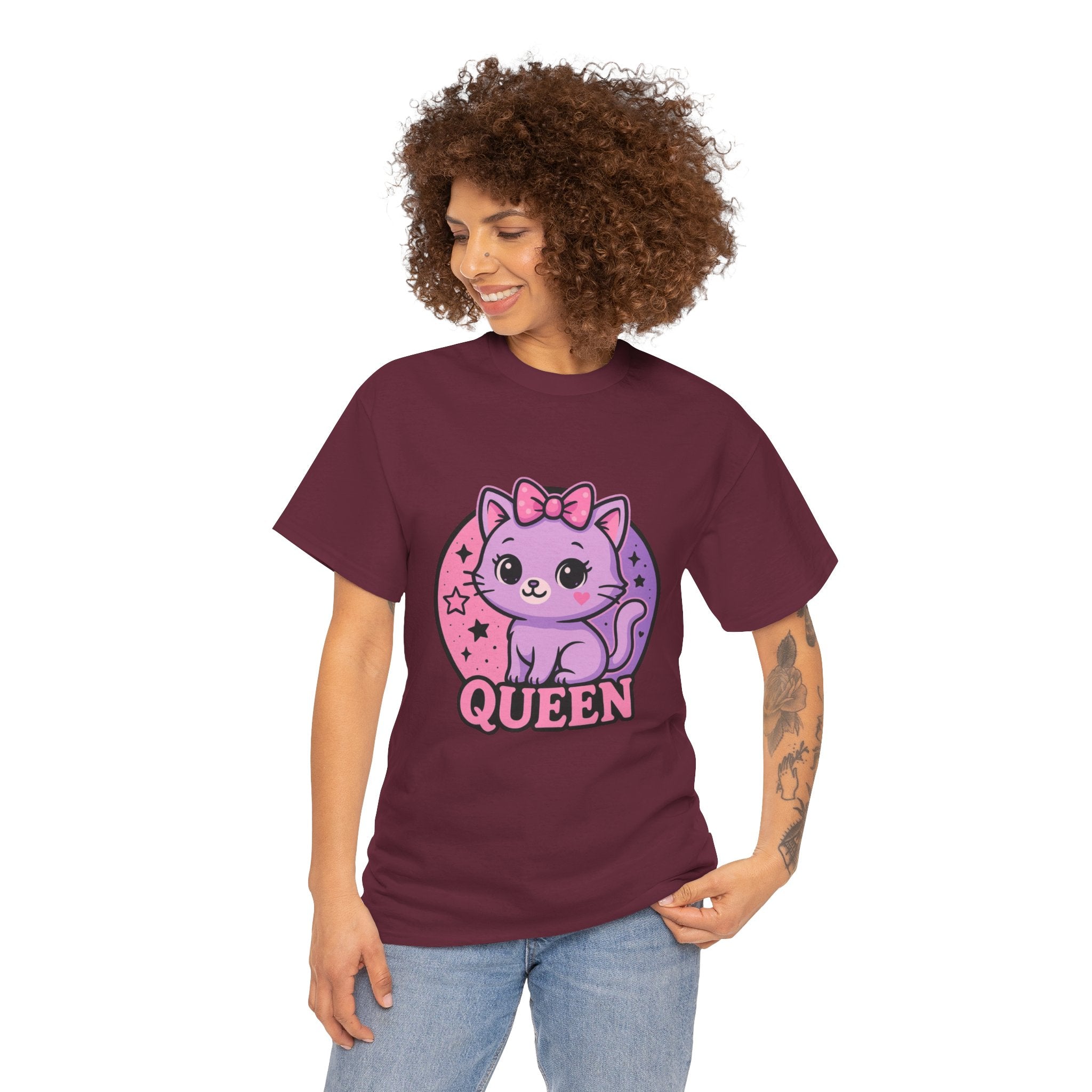 Cute Cat Queen Unisex Heavy Cotton Tee