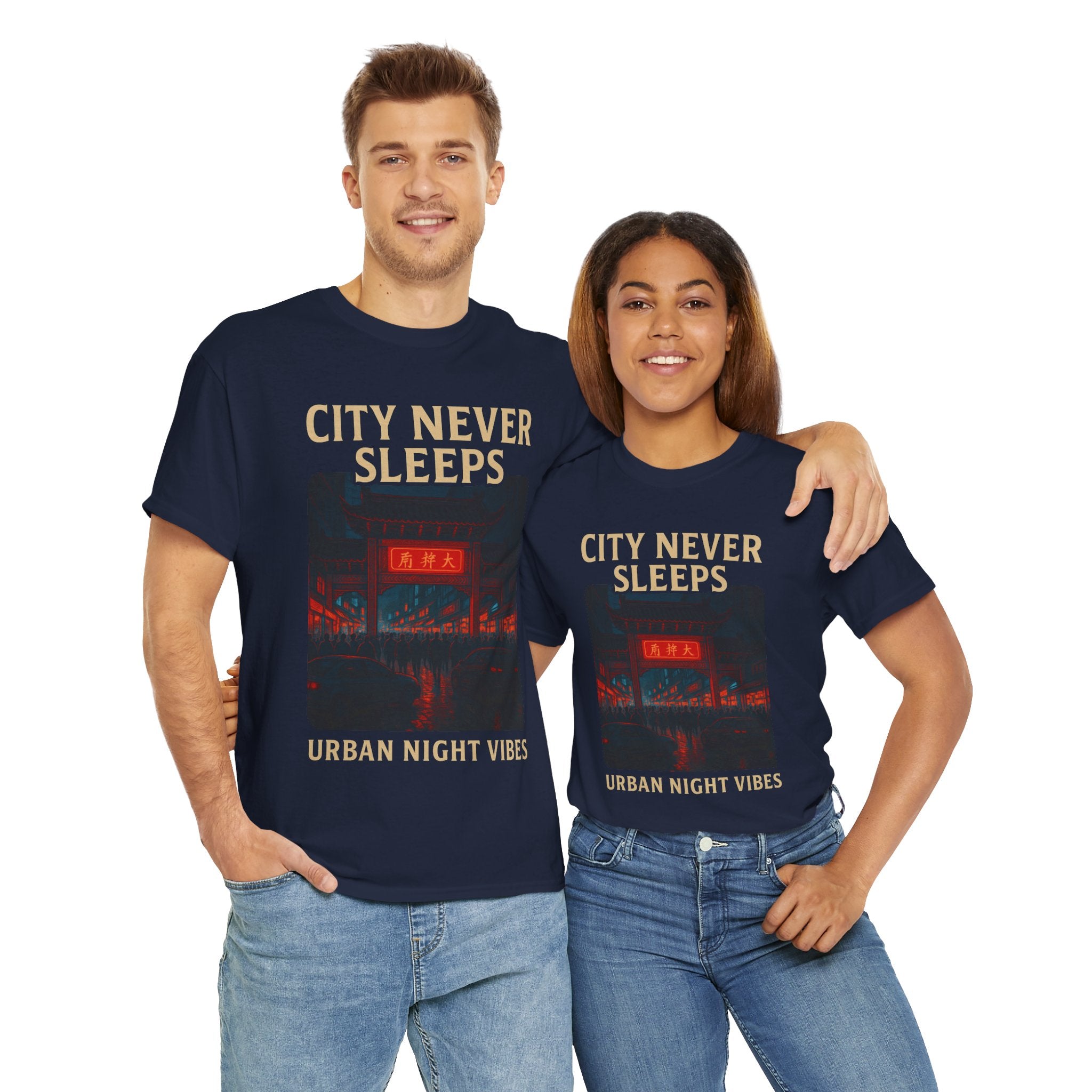 Urban City Night Vibes Unisex Heavy Cotton Tee