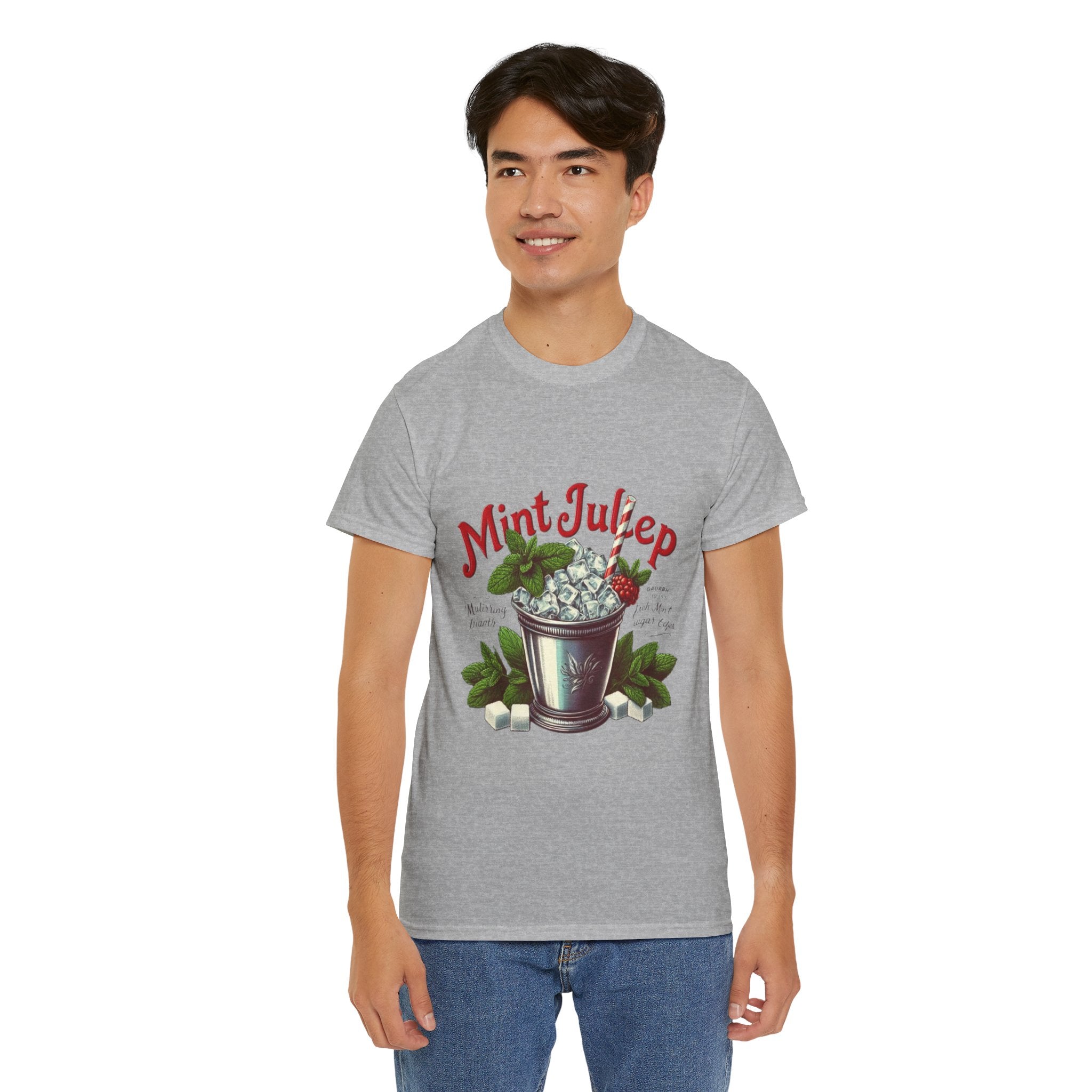Mint Julep Cocktail Unisex Heavy Cotton Tee
