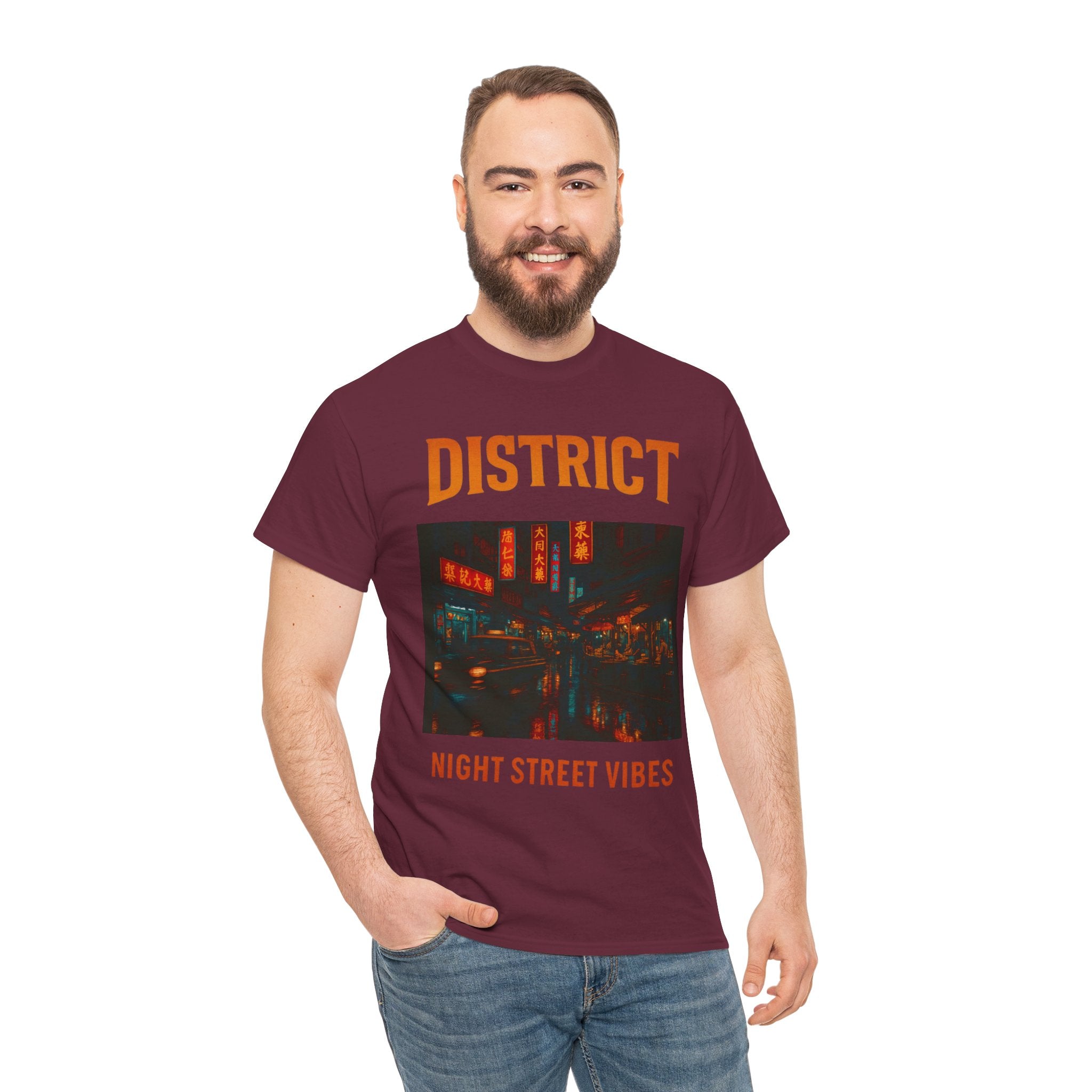 District Night Street Vibes Unisex Heavy Cotton Tee