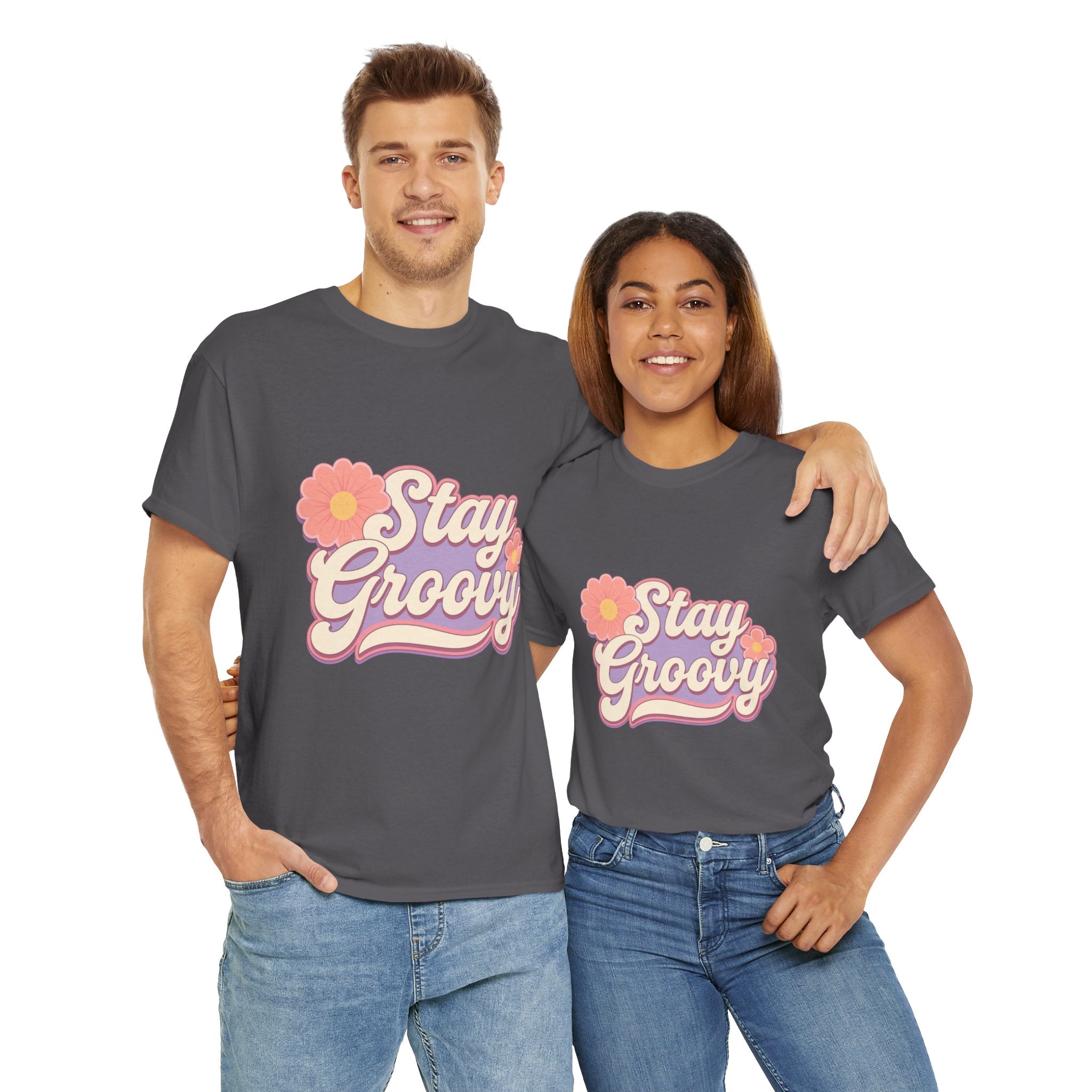 Stay Groovy Retro Unisex Heavy Cotton Tee